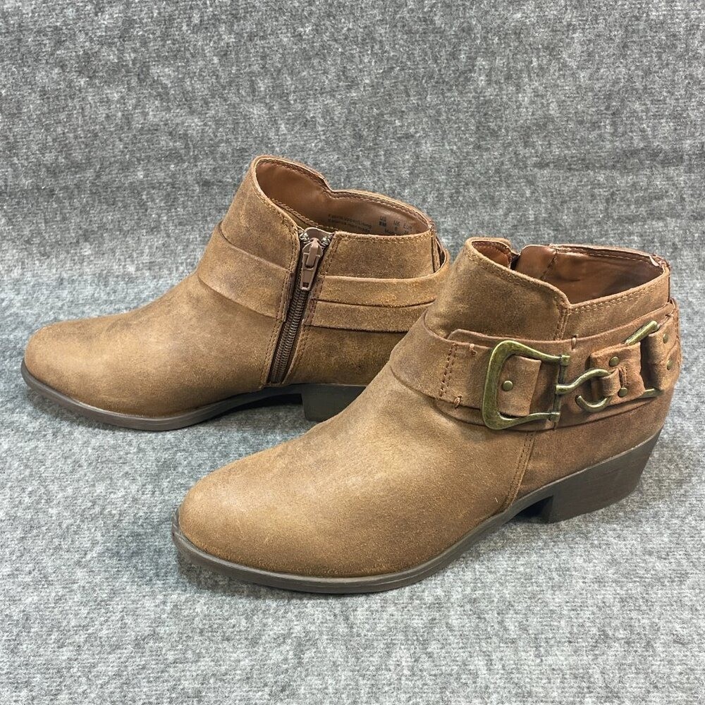 Carlos by Carlos Santana Women’s Ankle Boots Brown Faux Suede Size 8M Side Zip
