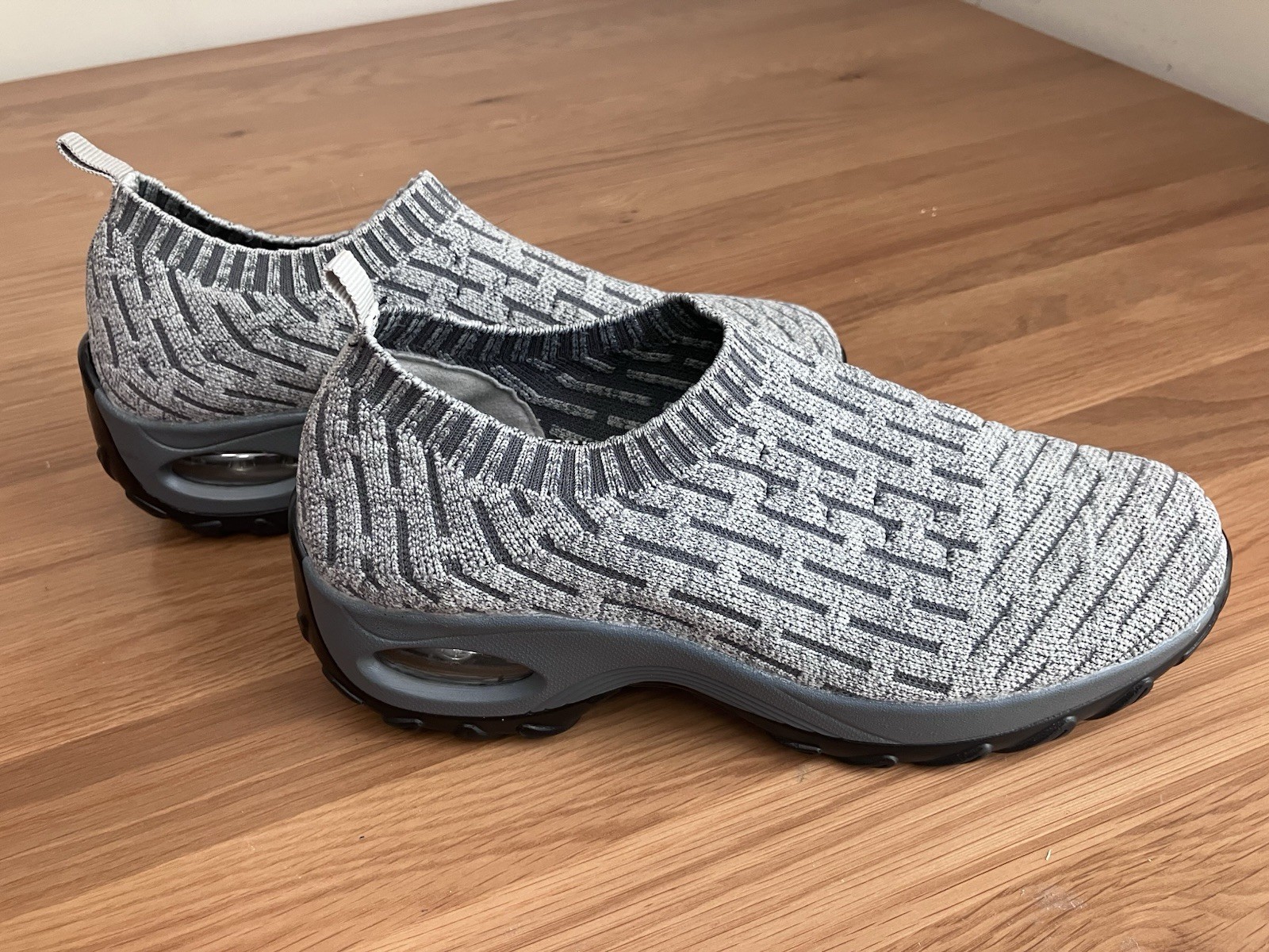 Women’s Gray Air Cushion Shoes Athletic Dance Sports Casual Sneakers Sz41 Us 9.5
