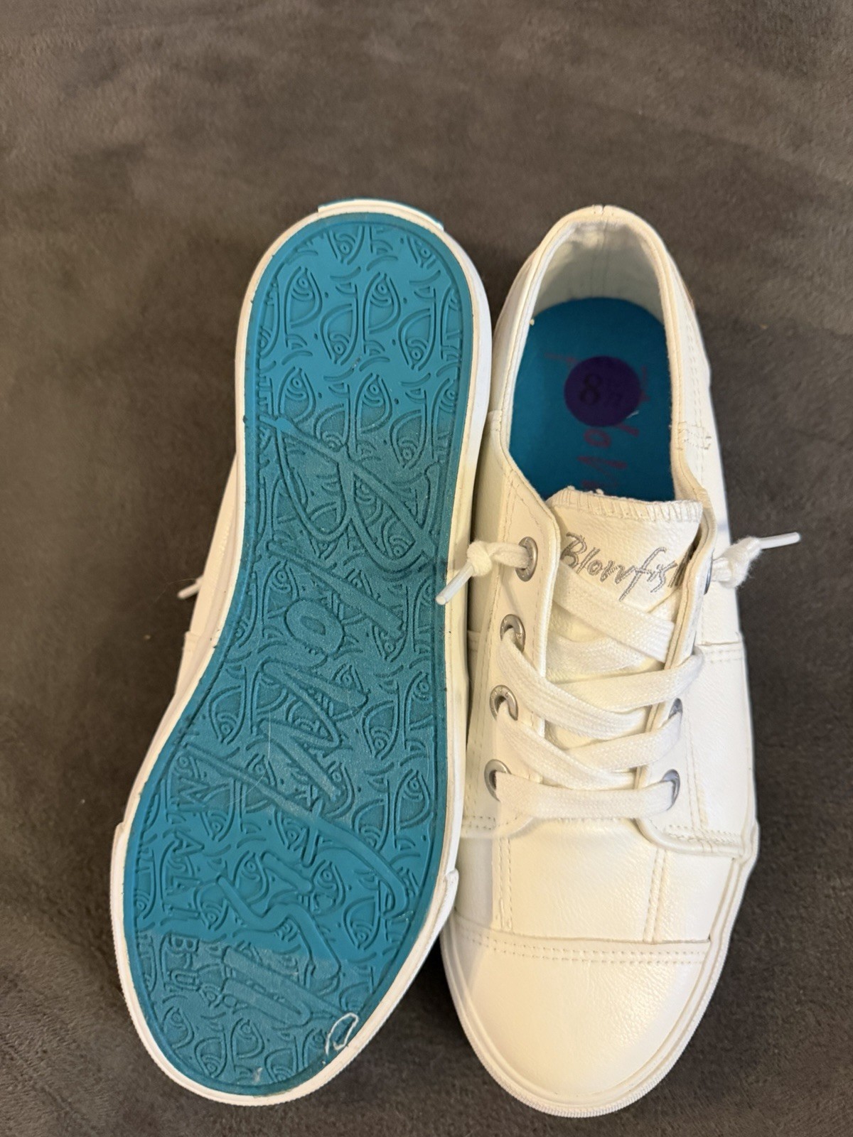 Blowfish White Leather Low Top Lace-Up Athletic Sneaker Unisex Adults