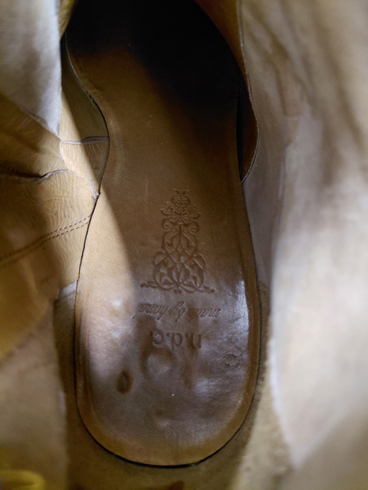 N.D.C. Made By Hand Women Ankle Boots Light Brown Leather Made In Spain Size 40
