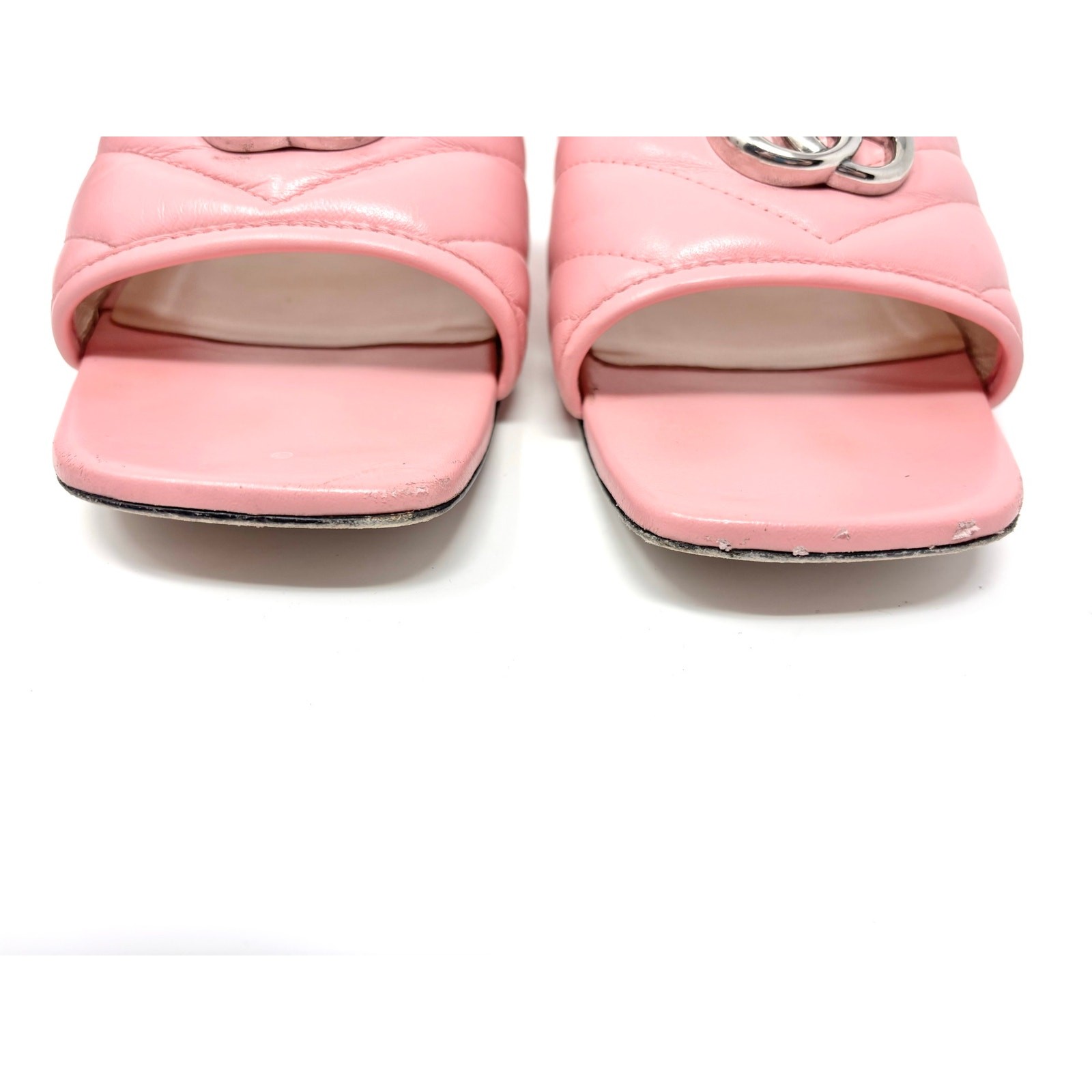 Gucci Marmont Nappa Matelasse Quilted Leather Slide Flat Sandal EU 39.5