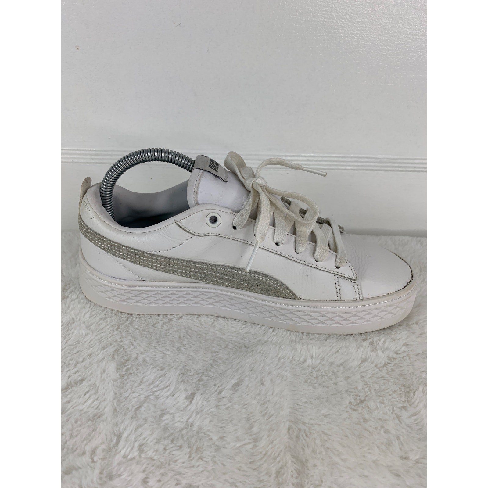 Puma Smash Platform 366487-06 White Women’s Casual Sneakers Size 8