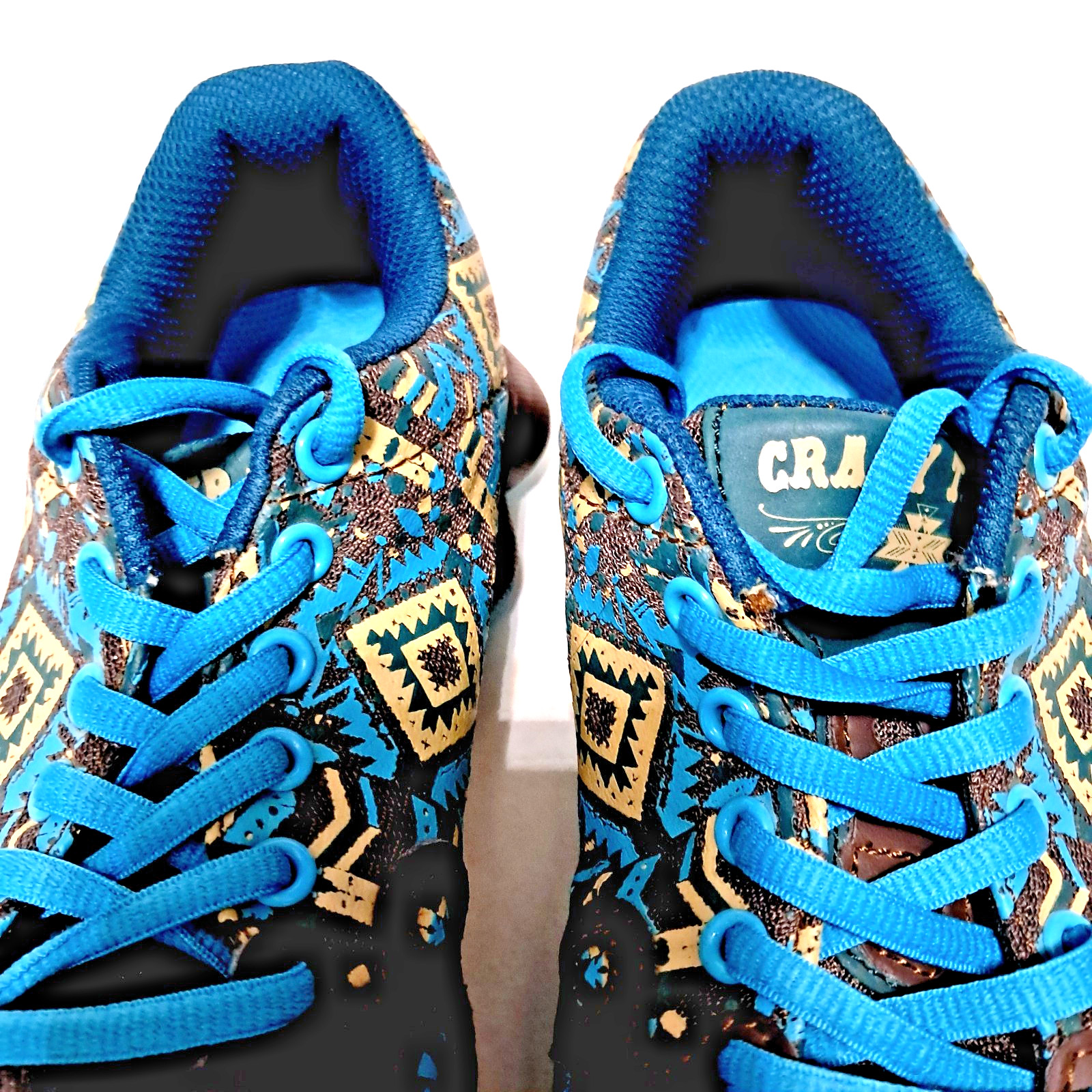 Sneakers Shoes Women’s Size 9 Crazy Train Aztec Western Print Lace Up Casual