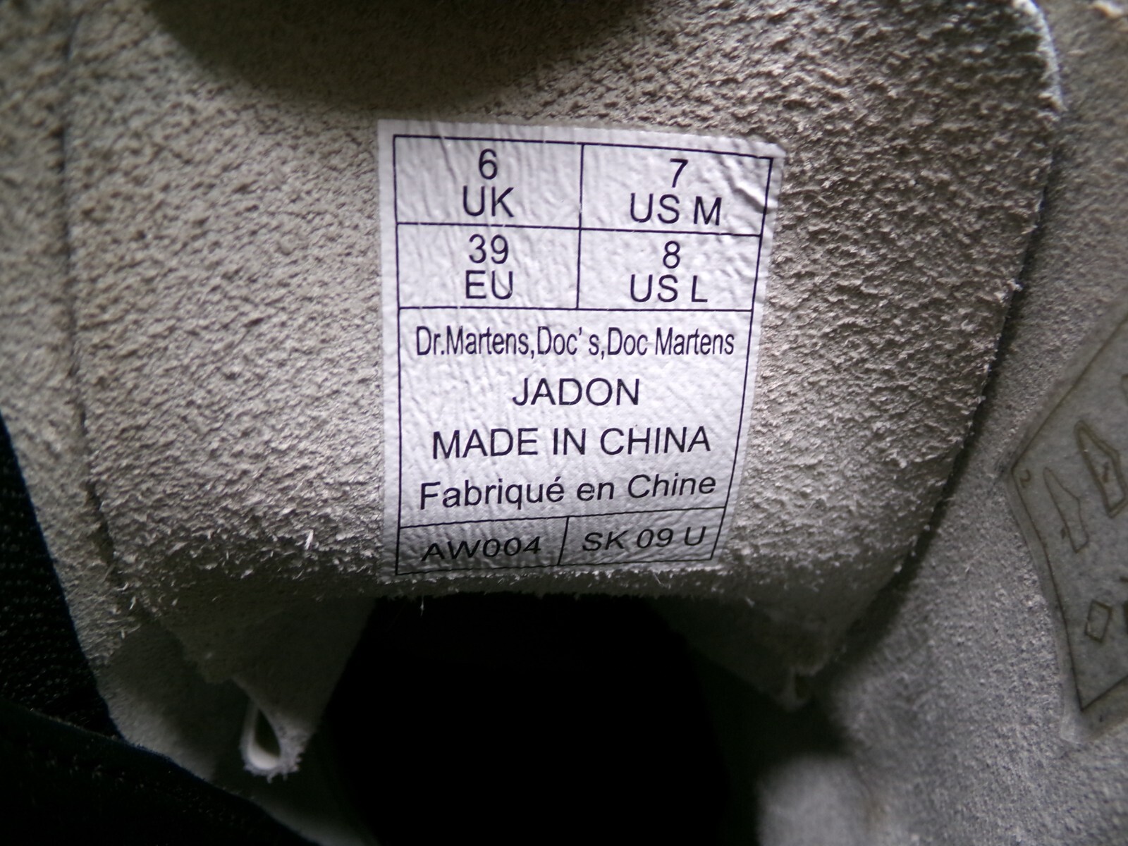 Dr. Martens Women’s Jadon White Original Smooth Leather Combat Boots Size US 8