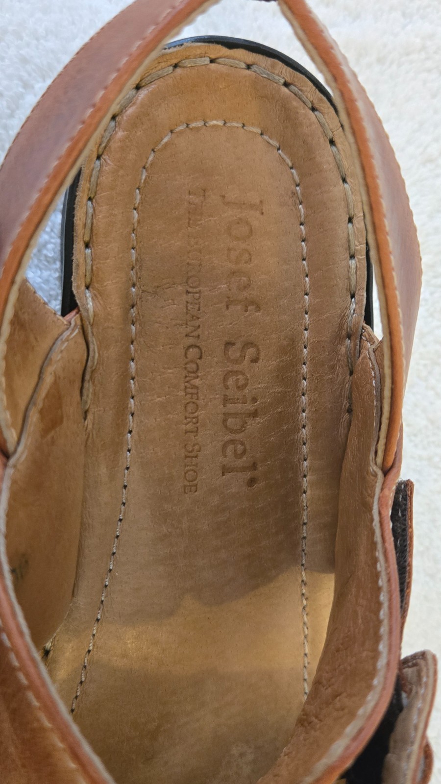 Josef Seibel Zeta Womens Brown Leather Comfort Slingback Sandals 38 / 7.5 US