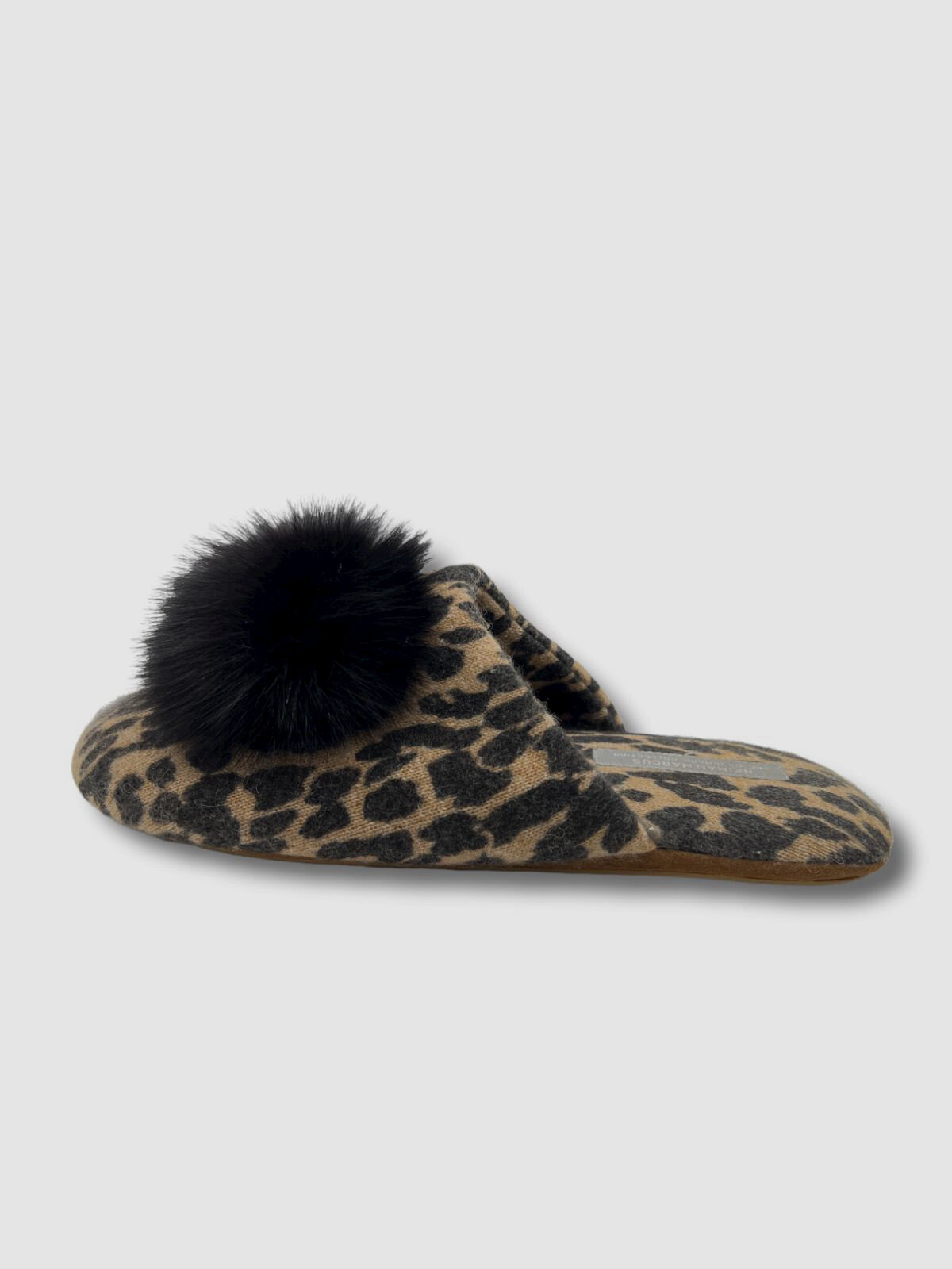 $165 Neiman Marcus Women’s Brown Leopard Cashmere Fur Slipper Shoe Size US S
