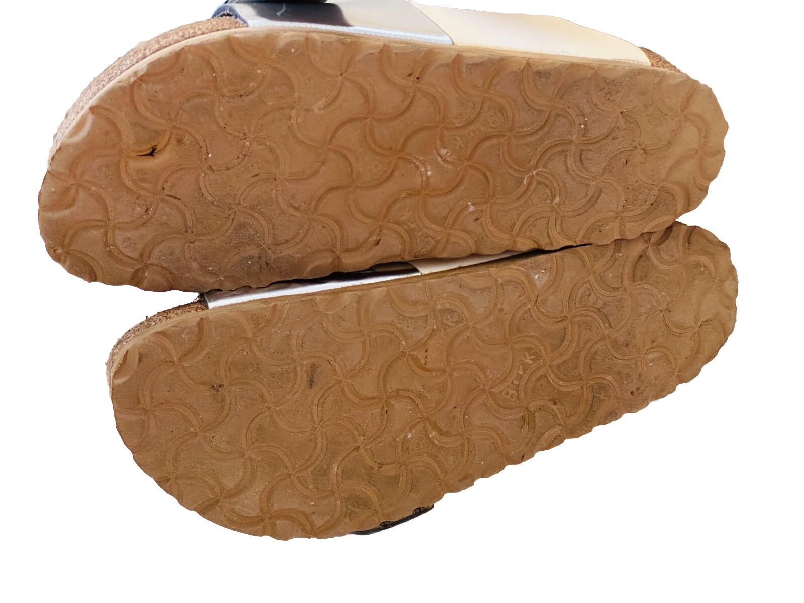 RICK OWENS + BIRKENSTOCK ARIZONA SANDALS LEATHER BEIGE SILVER WOMEN SZ 36 /US 5