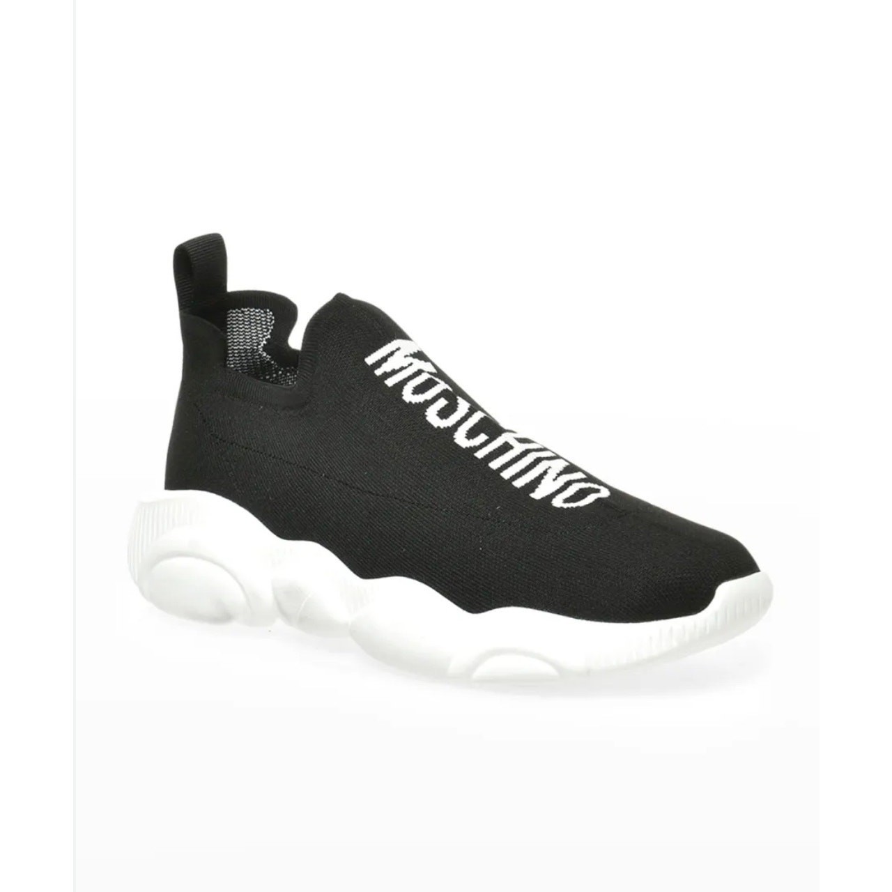 Moschino Couture Stretch Fabric Black Knit Slip On Sneakers Women’s Size 39