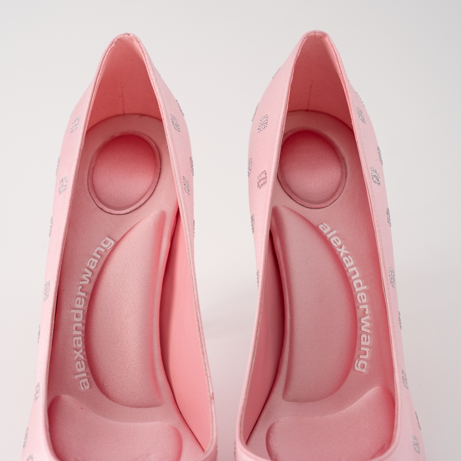 Alexander Wang Women’s Pink Pumps Delphine Crystal Satin 105 size 39 9US