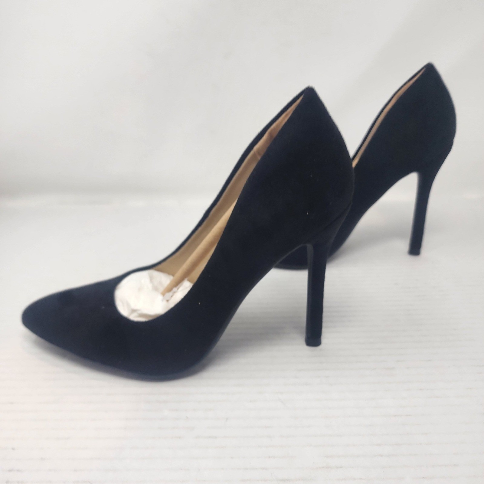 Mysoft Womens Black Faux Suede Pointed Toe Stiletto Pumps High Heels Size 6