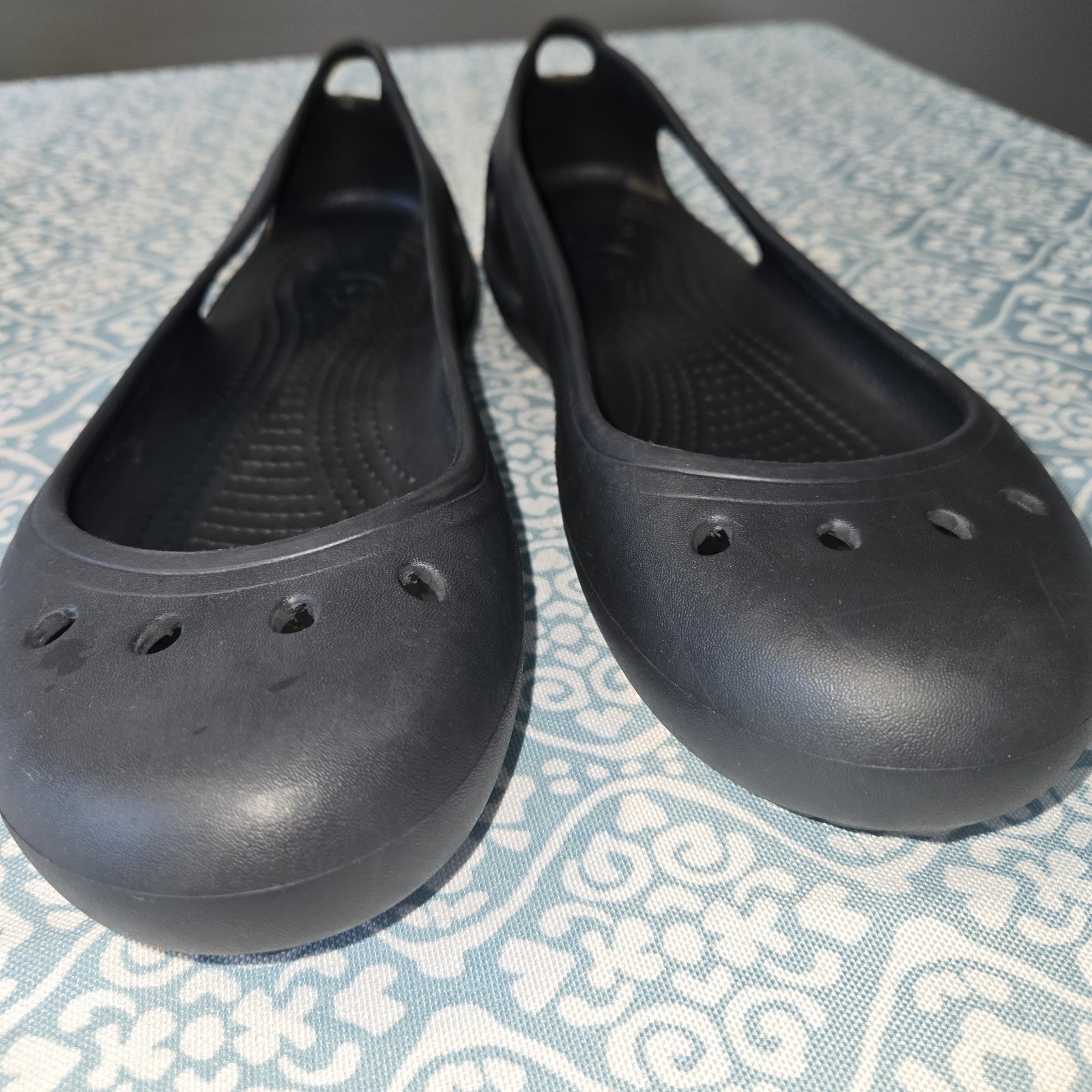 Crocs Kadee Ballet Flats Shoes Womens 11 Black Slip On Casual Comfort Travel