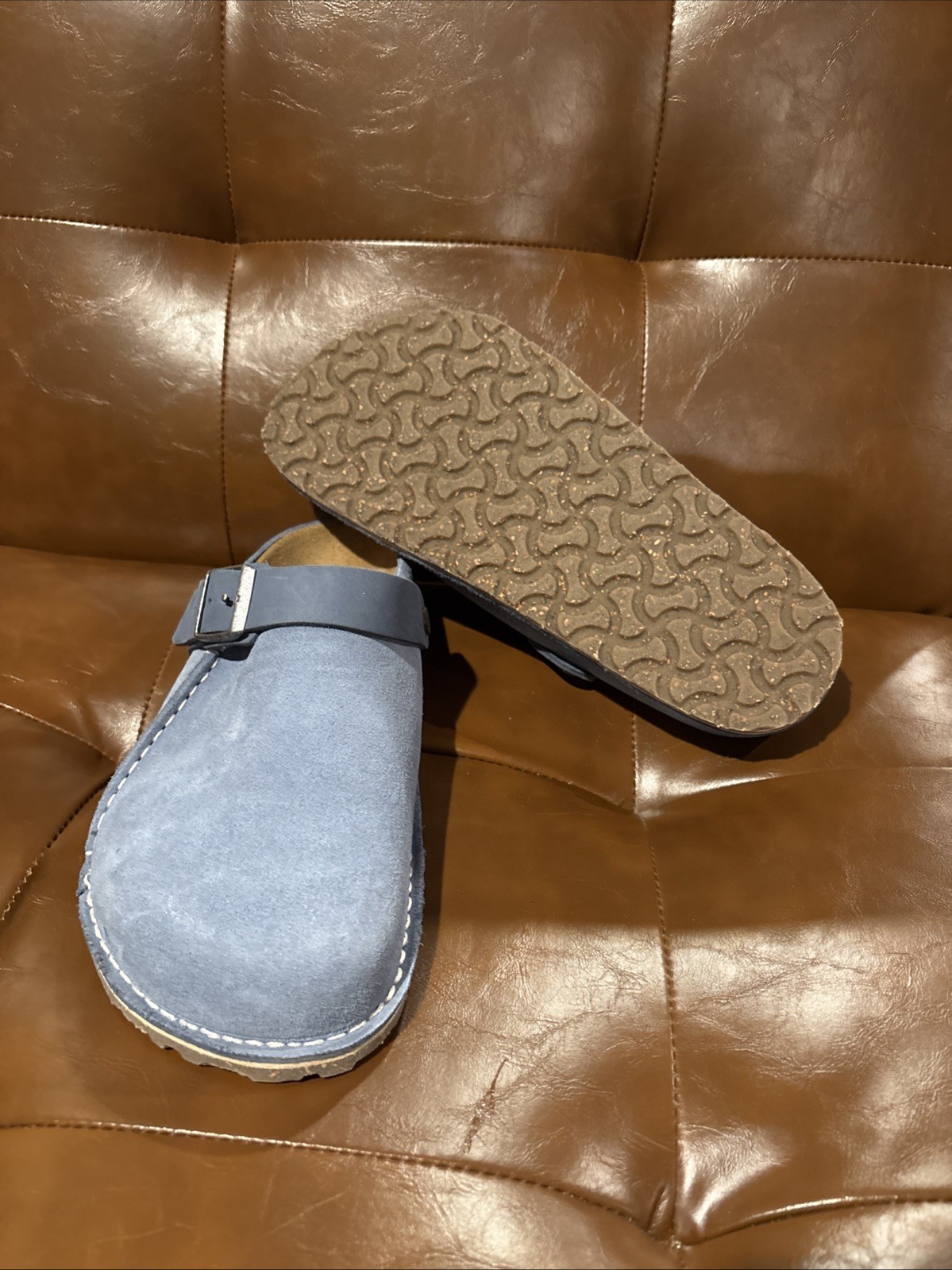 BIRKENSTOCK PREMIUM LUTRY MEDIUM/NARROW WIDTH UNISEX CLOGS WITH BACKSTRAP SUEDE