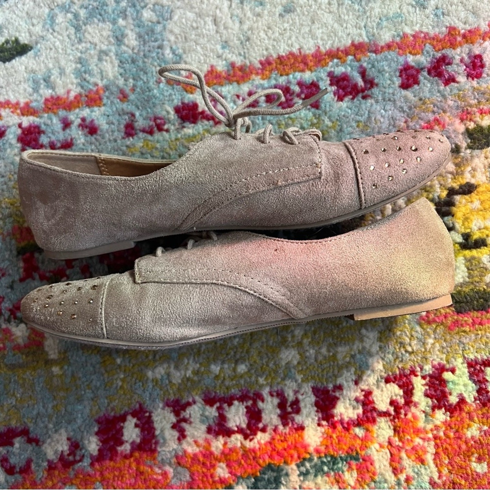 Y Not? Rhinestone Vegan Suede Tan Heels – Size 8