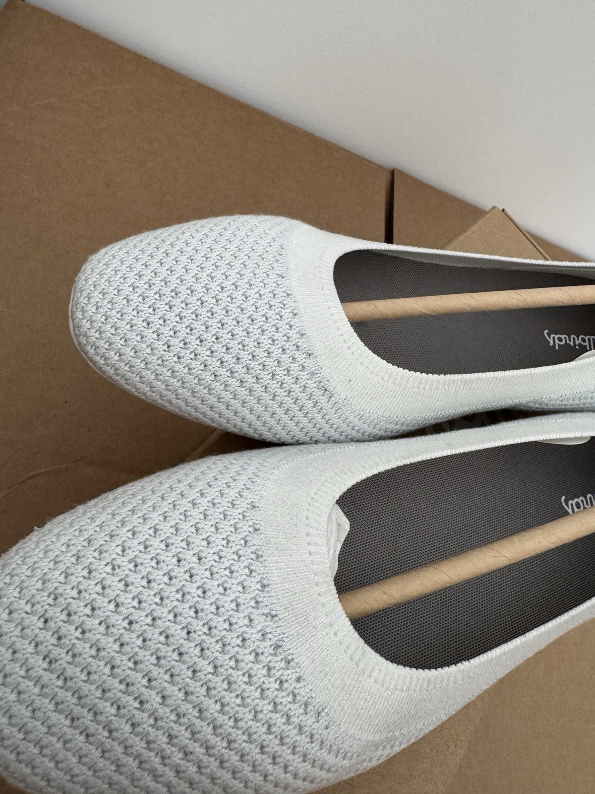 NEW ALLBIRDS TREE BREEZER BLIZZARD WHITE BALLET FLATS SHOES SLIP WOMENS SIZE 9