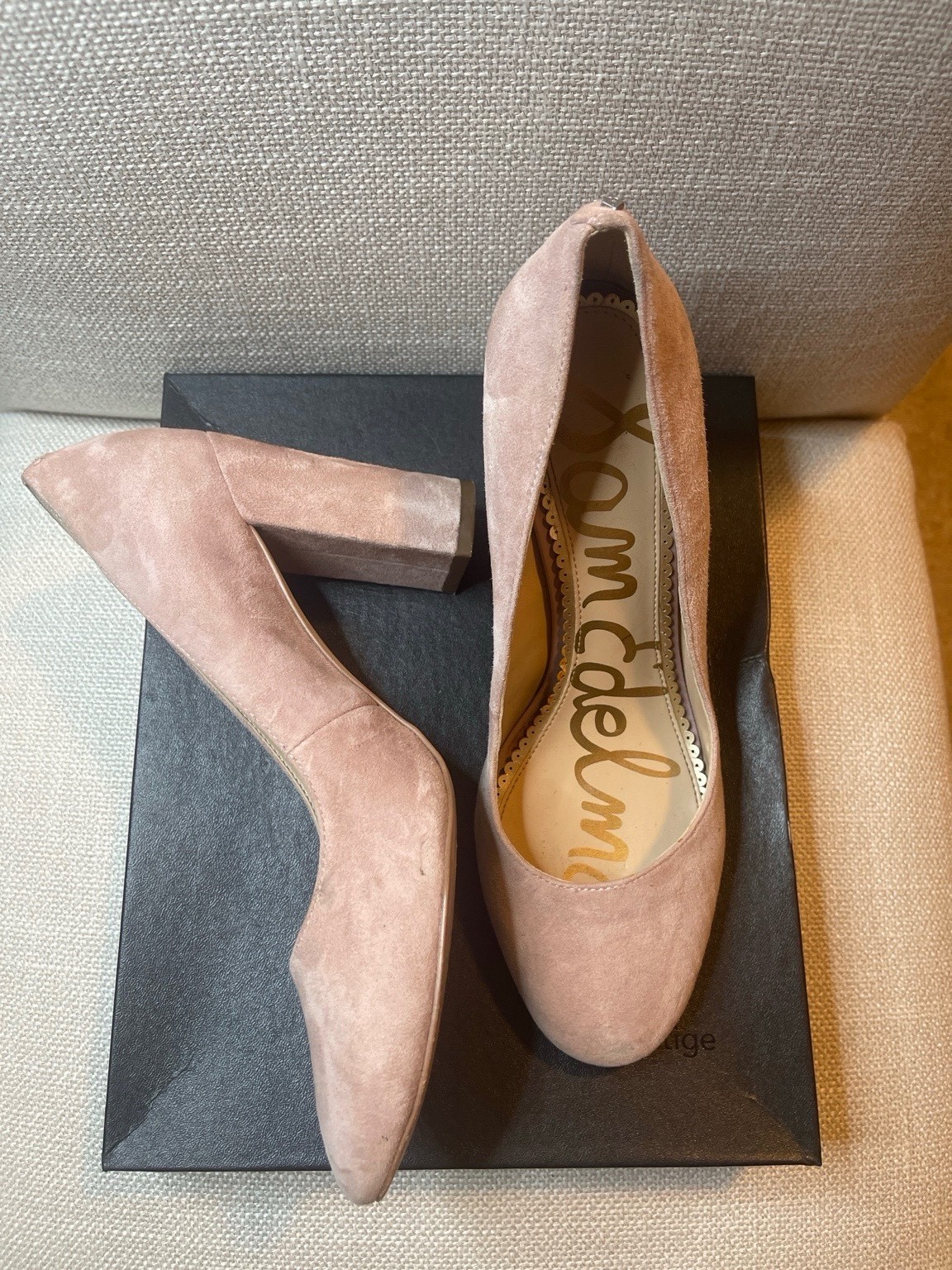 Sam Edelman JUNIE Leather 3 Inch Block Heel Pump Size 8
