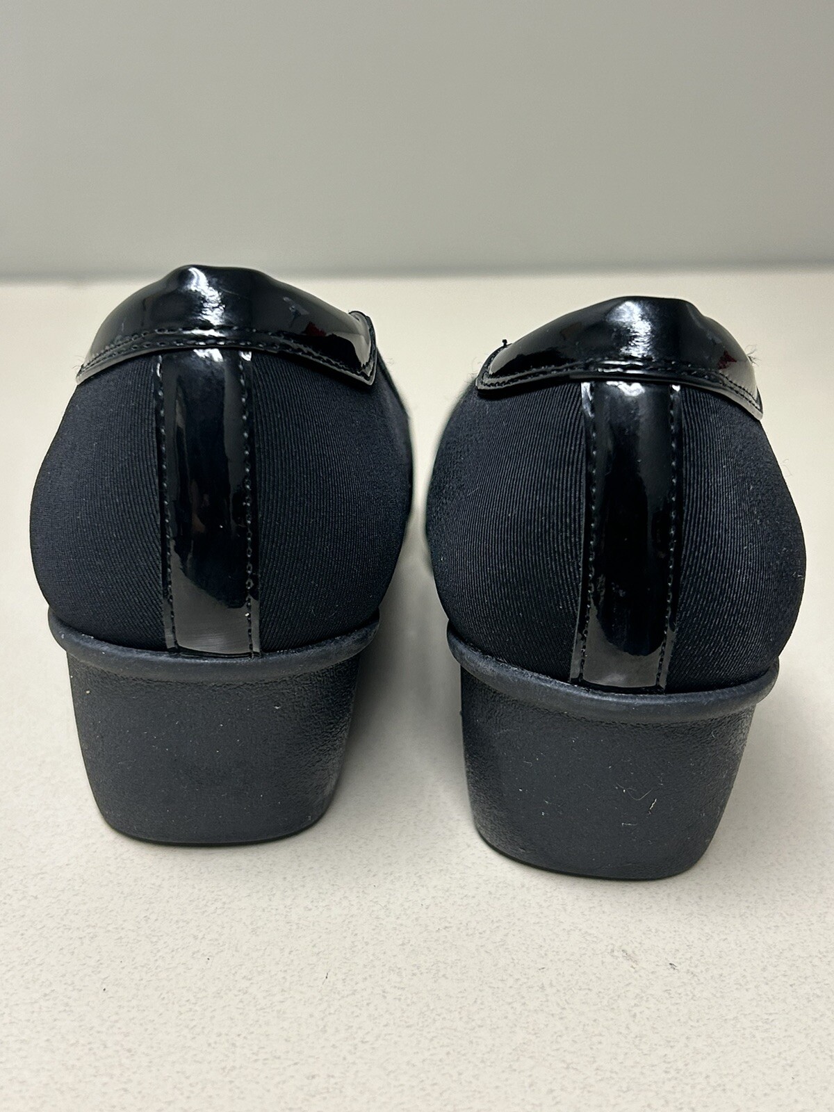 Lauren Blakwell Womens Wedge Shoes Size 8.5 Black Square Toe Model Kit