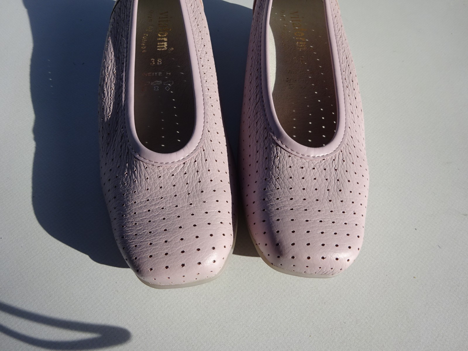 Vitaform women’s ballet flats leather deerskin rubber edge pink Germany size 38 H New