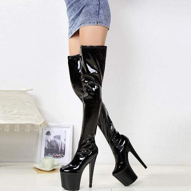 7.87 inches High Height Sex boots Stiletto Heel Over-the-Knee Boots US size 5-11