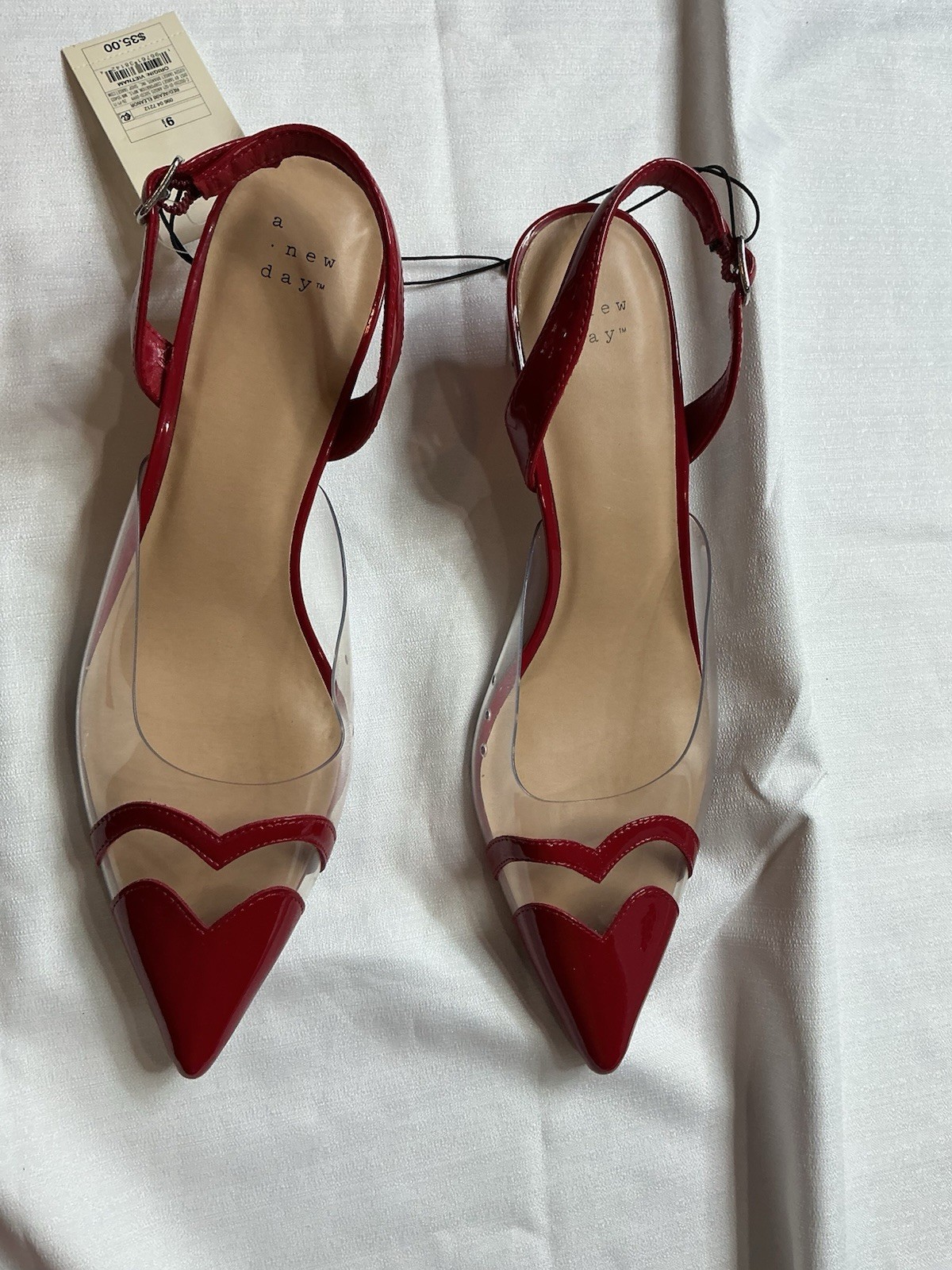 A New Day Heels 9.5 A NEW DAY RED ELEANOR SLINGBACK KITTEN HEELS