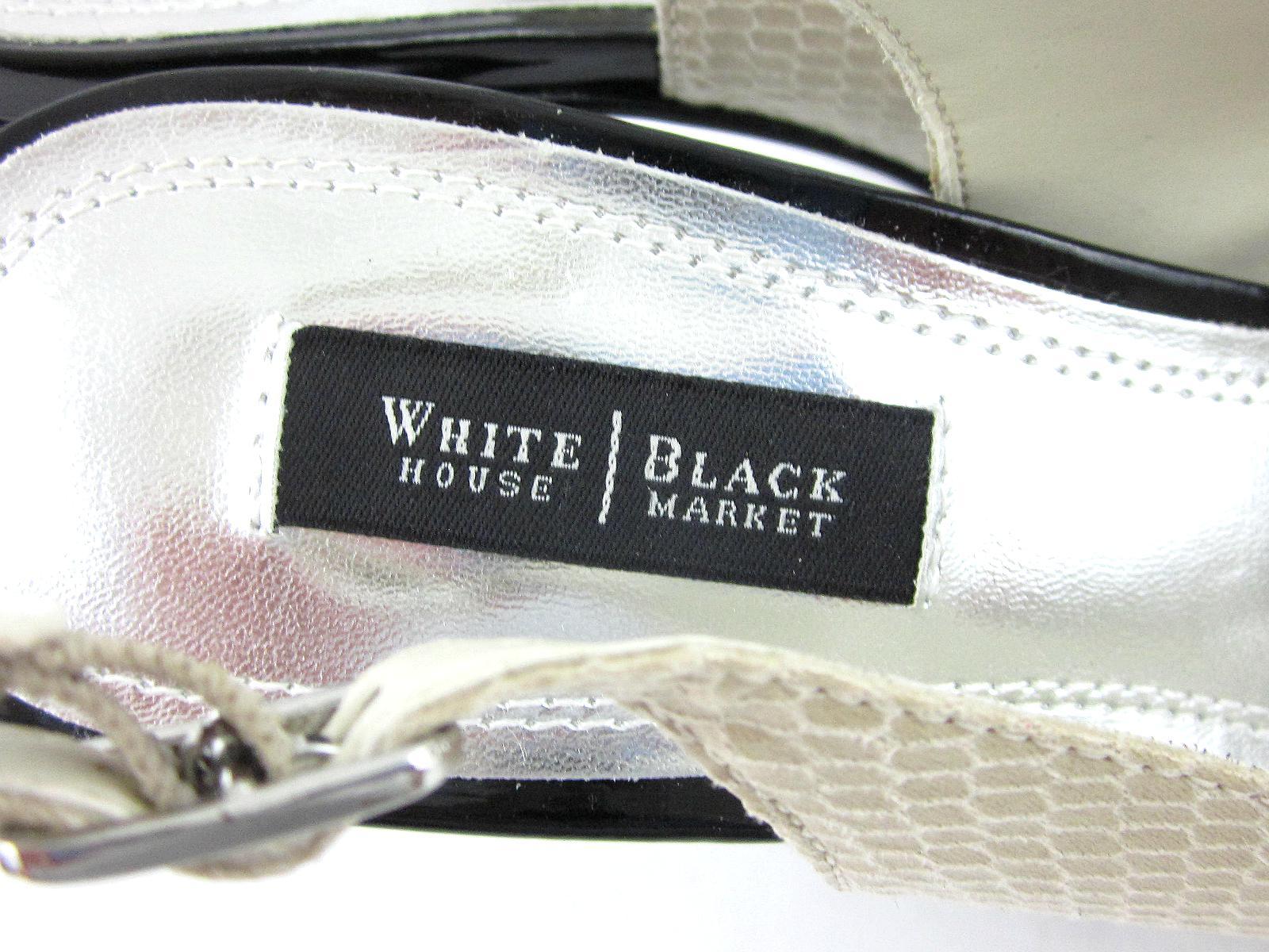 NEW! White House Black Market ‘Camdyn’ Slingback High Heels Black Beige Sz 7M