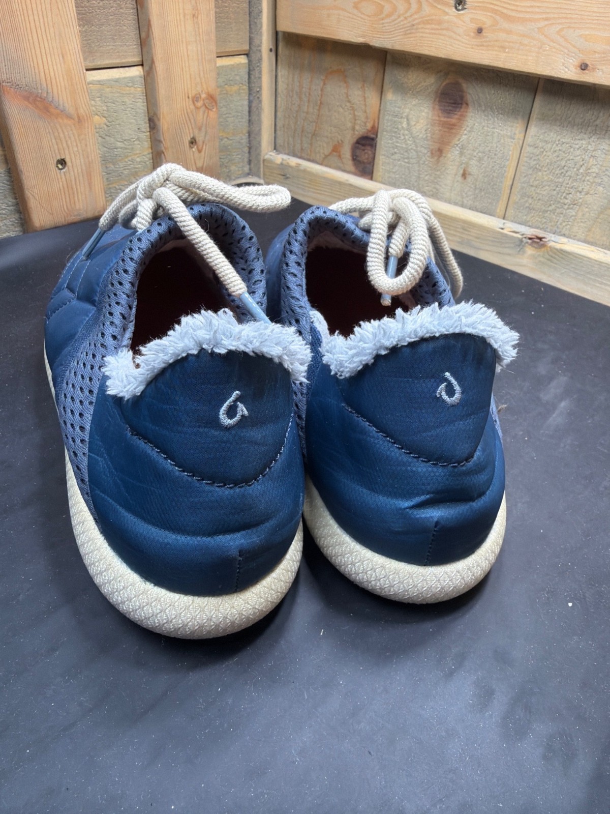 OluKai Mahiki Women’s Size 9 Blue Quilted Textile Slip-On Slipper Shoes 20477-7E