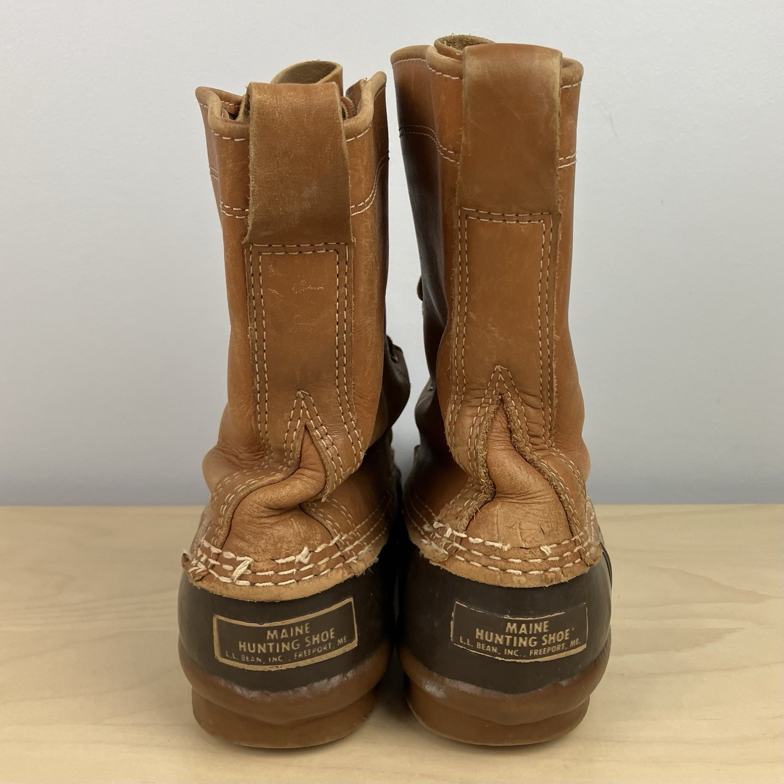 Vintage L.L. Bean Women’s Size 9.0 Duck Boots Brown Leather Unlined Hunting Shoe