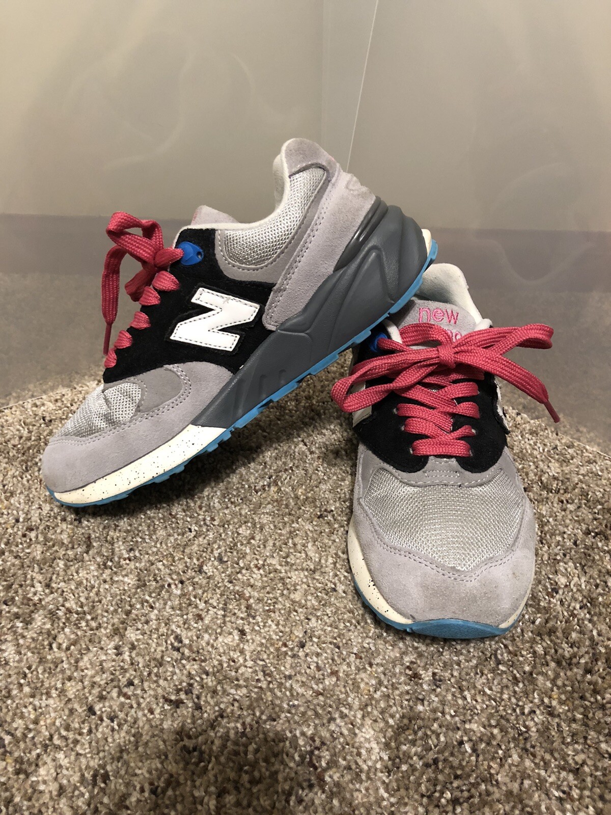 New Balance Women’s 999 Size 5.5 WL999 black, white gray suede 2014 GUC LOOK!!