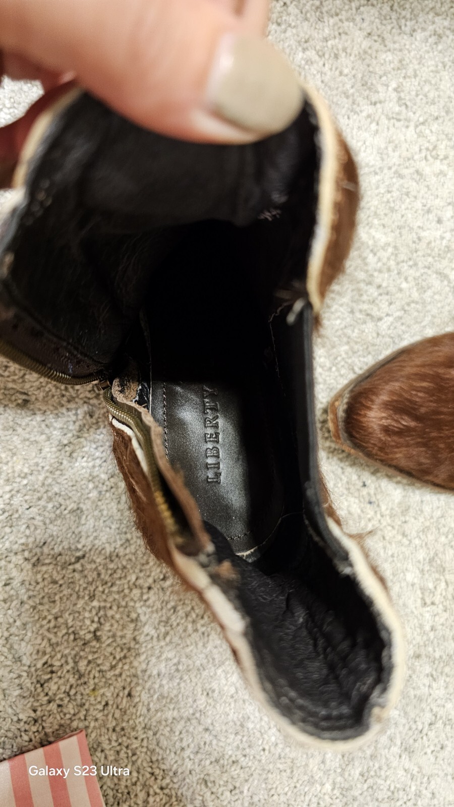 Granizo Café Liberty Black Genuine Cowhide Handmade Booties 8″ Shaft Size 9.5 #P