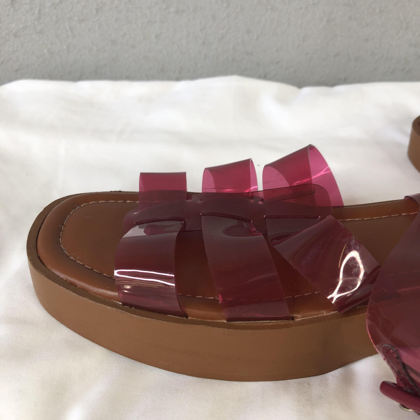 Maeve Shoes Womens Size 8.5 Pink Jelly Strappy Platform Sandals Fishermen Beach