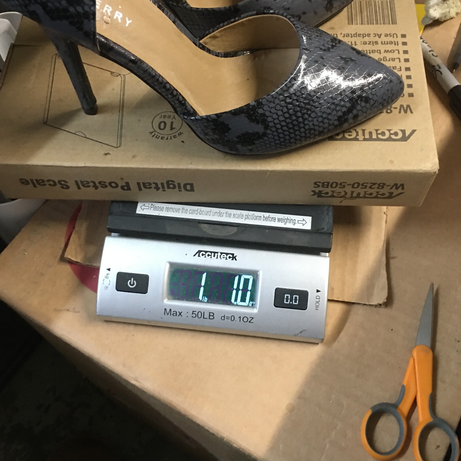 Riverberry Sandals Womens 9 D’orsay Pumps Gray Faux Leather Heeled Snakeskin