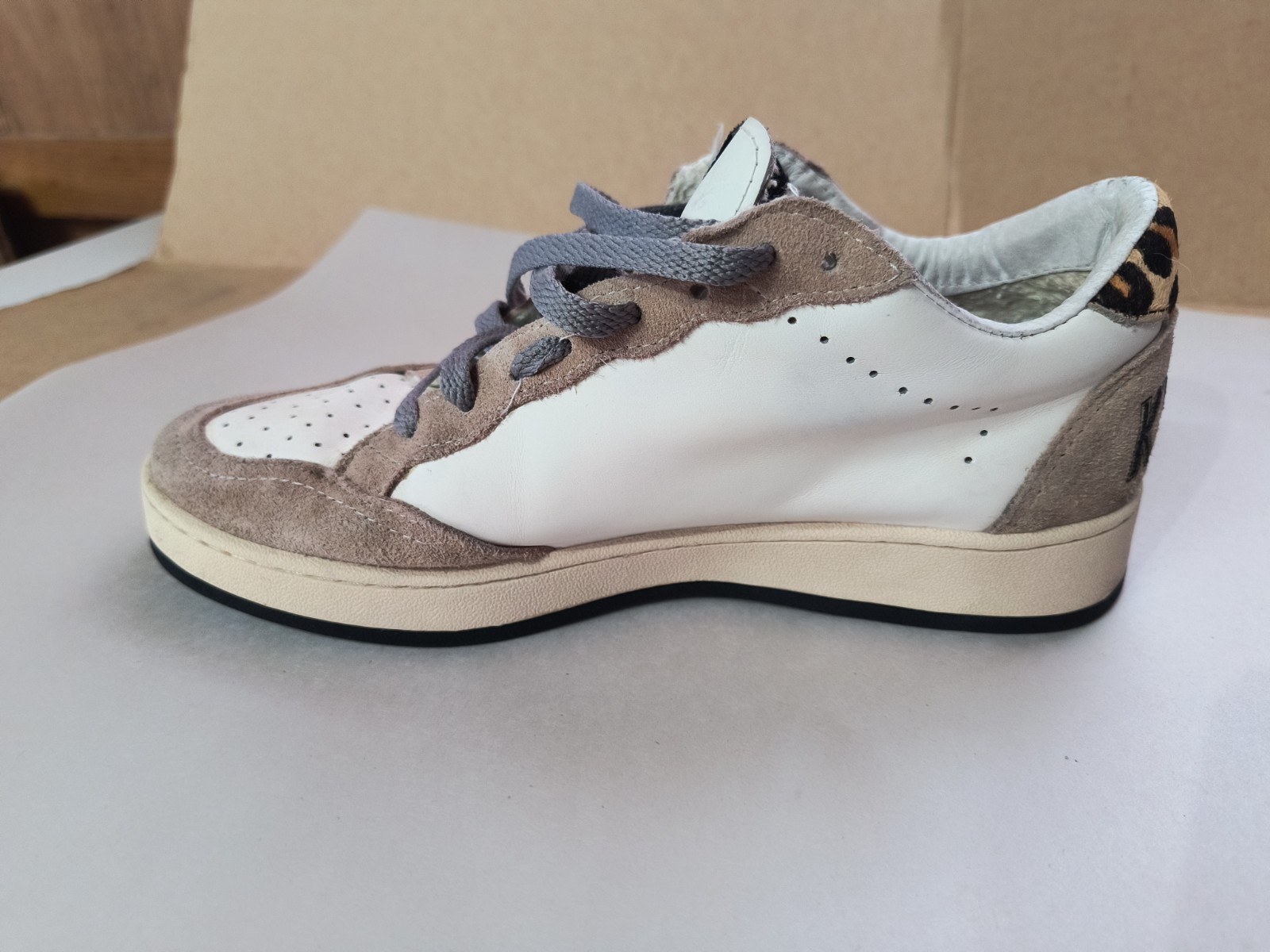 GGDB Golden Goose SUPERSTAR Leopard Silver Sneakers White Leather Women’s 40