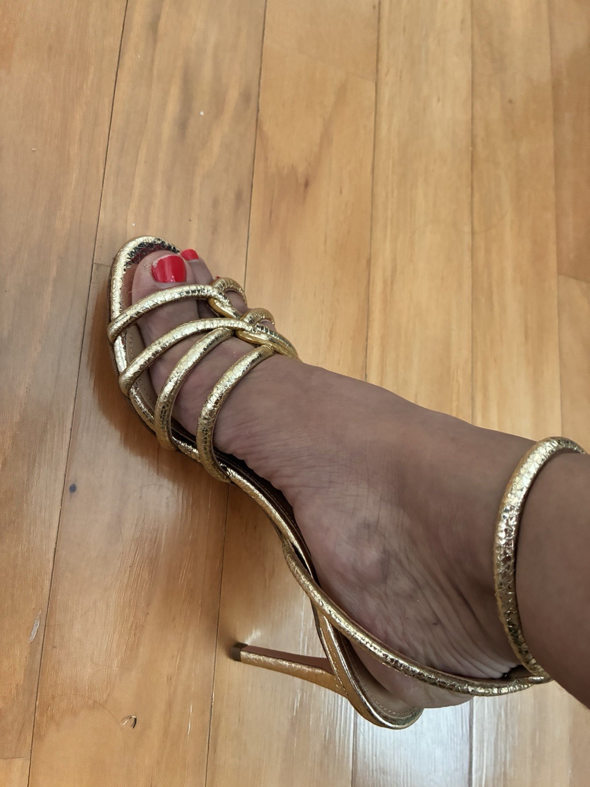 Aquazzura Moon Sandal Gold Sz 37 (6US)