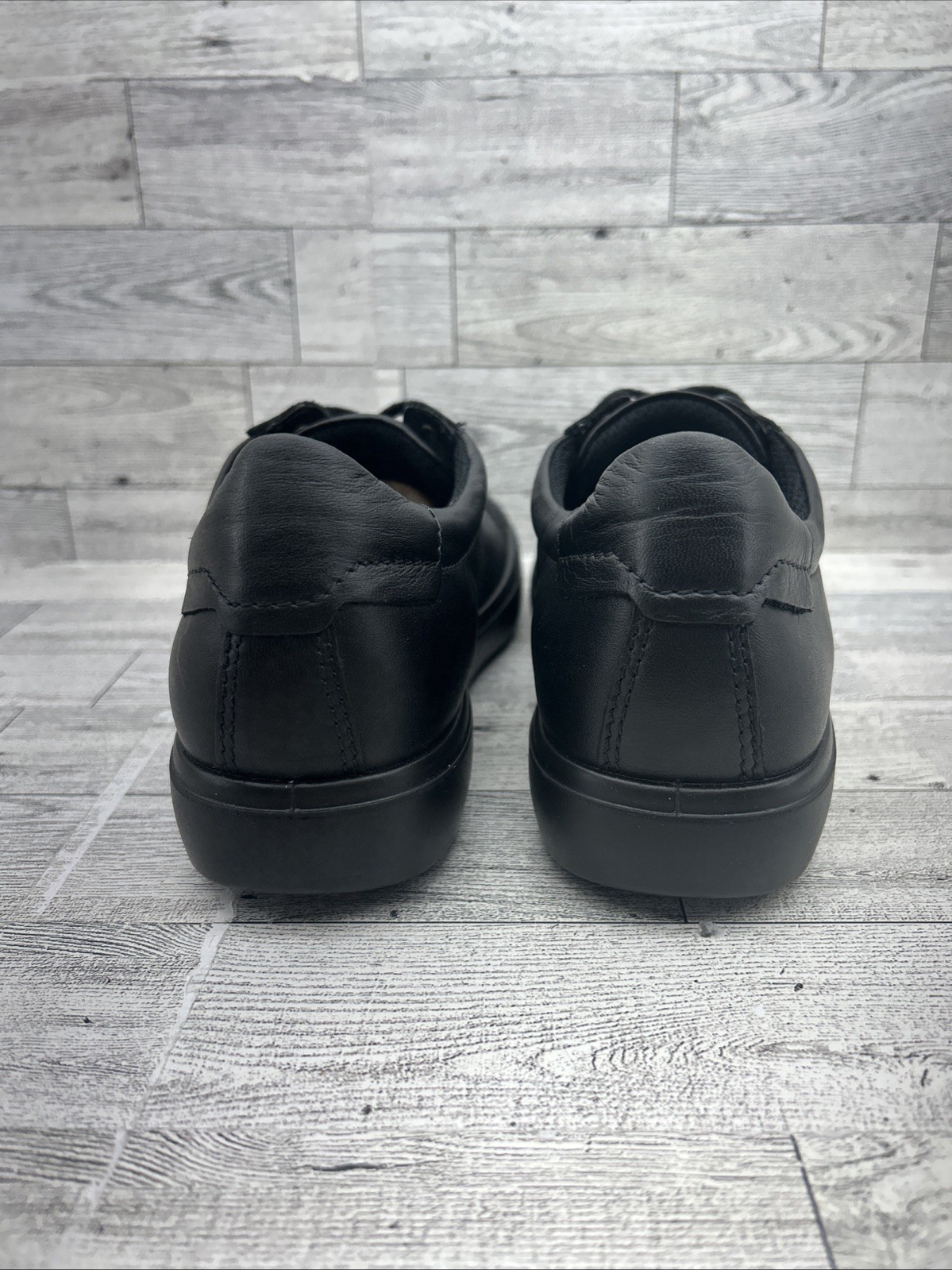 Ecco Soft 7 Mono 2.0 Black Leather Lace Up Casual Sneaker Women EU 40 US 9-9.5