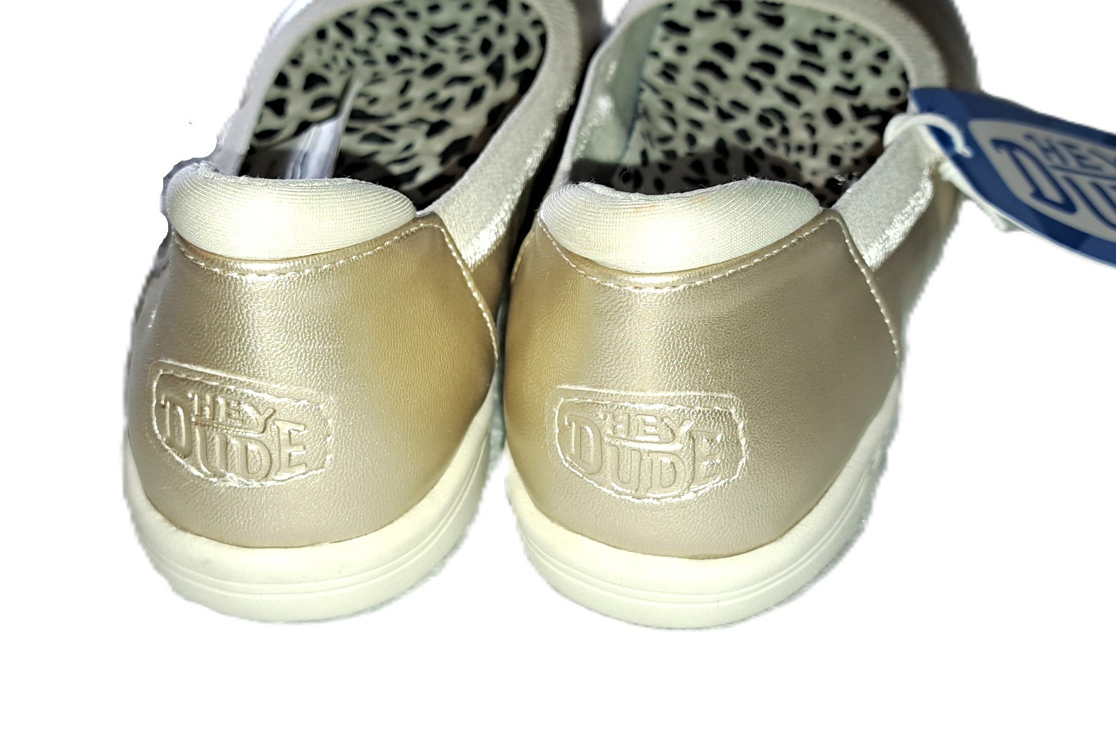 Womens HEY DUDE metallic gold flats 6 NWT shoes SAVANNAH SLIP 40740-797 ballet