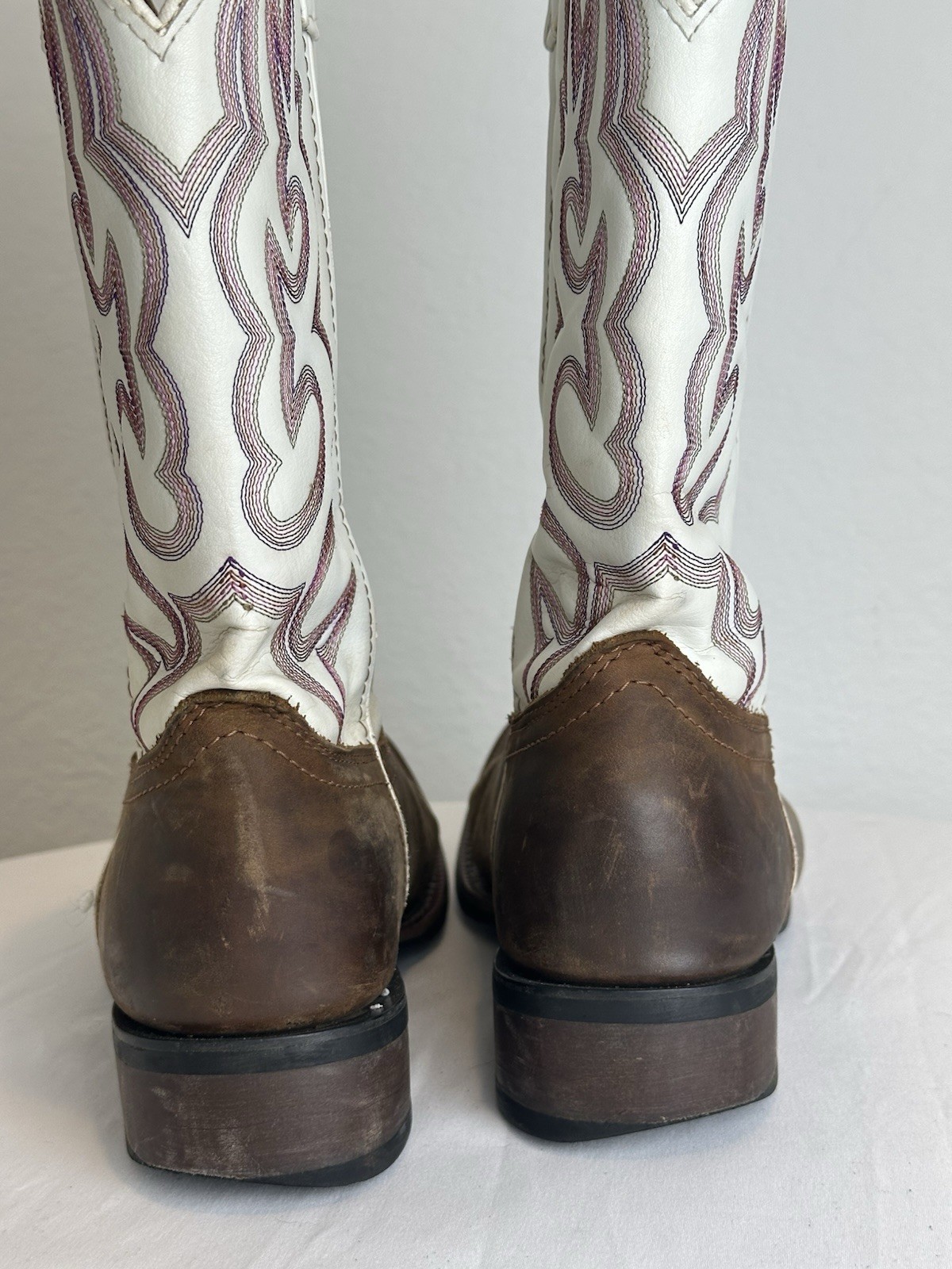 Laredo 5621 Women’s Size 9M Cowboy Boots White Brown Pink