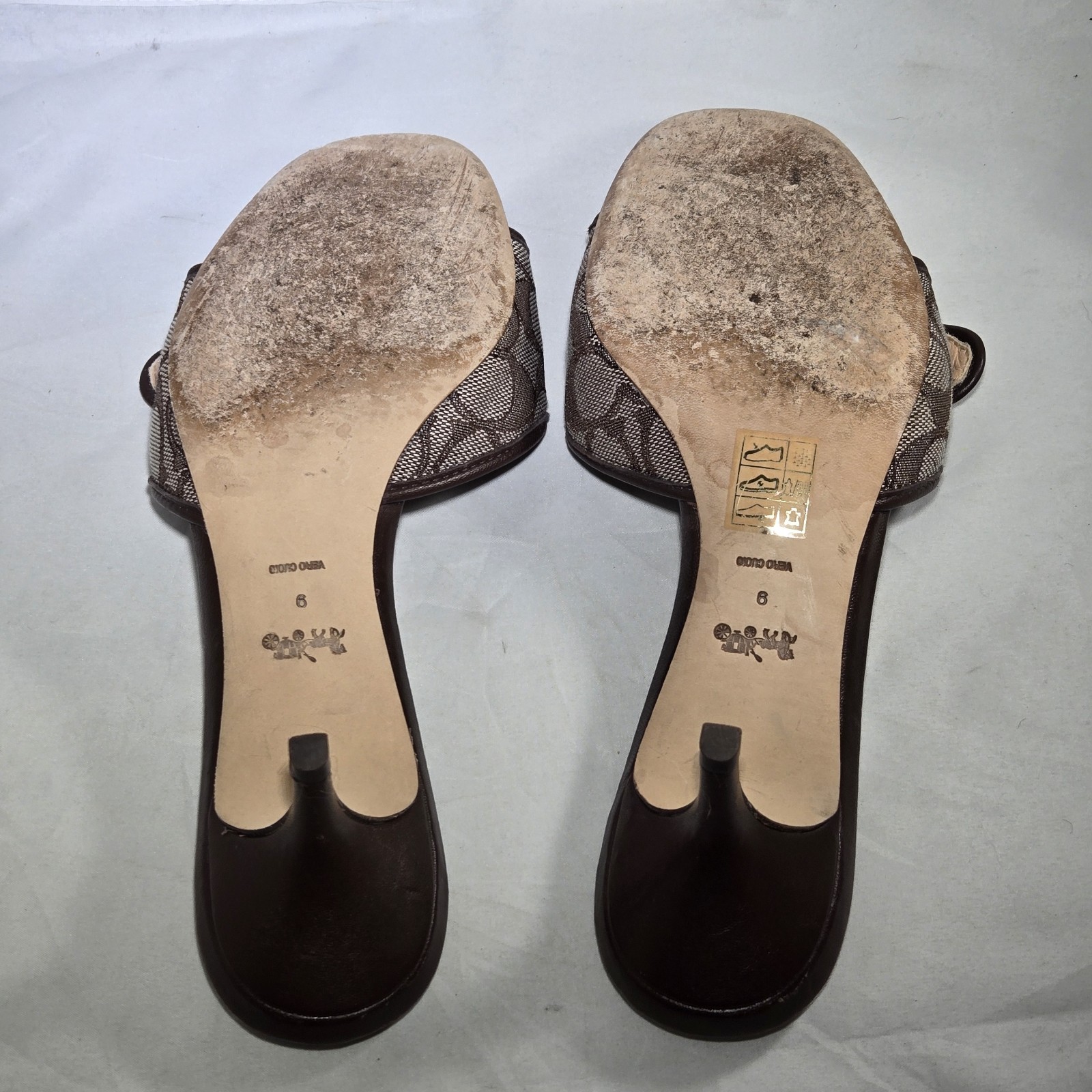 COACH Margot Sandals in Signature Jacquard Oak/Maple Womens 9 US 39.5 EU