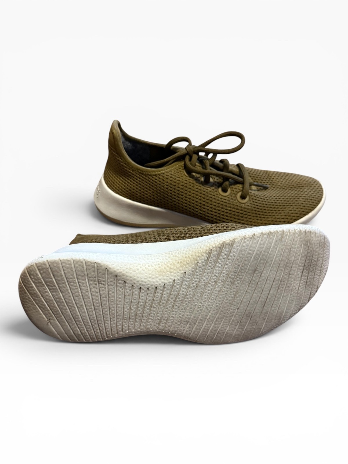 Allbirds Tree Runner Knit Sneakers – Baobab Olive Green – Size 7