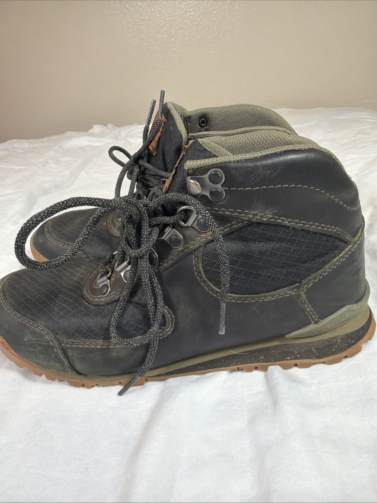 Danner Jag Mid Night Boots Womens 7 Black Leather/Mesh Hiking Trail Waterproof
