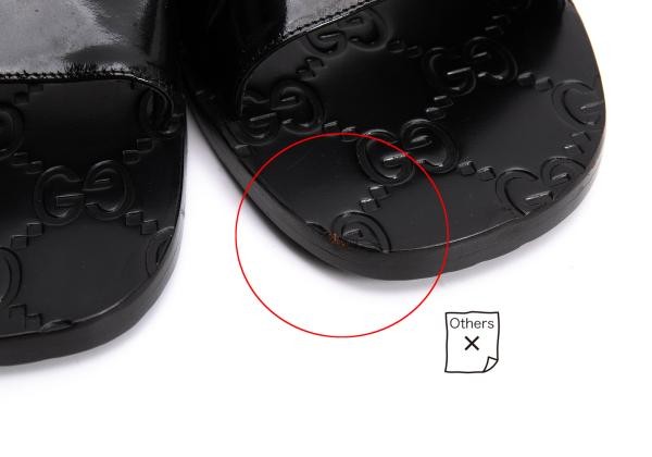 GUCCI Sandals Shoes GG Logo EU 36 US 6 Leather Black Authentic