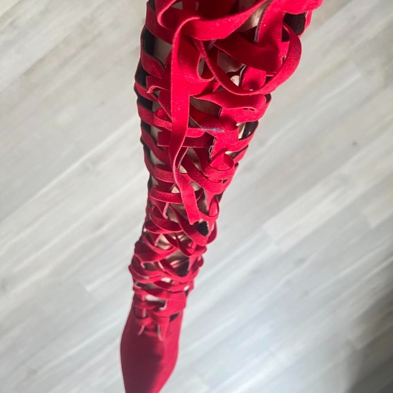 Red fashion boots size 9