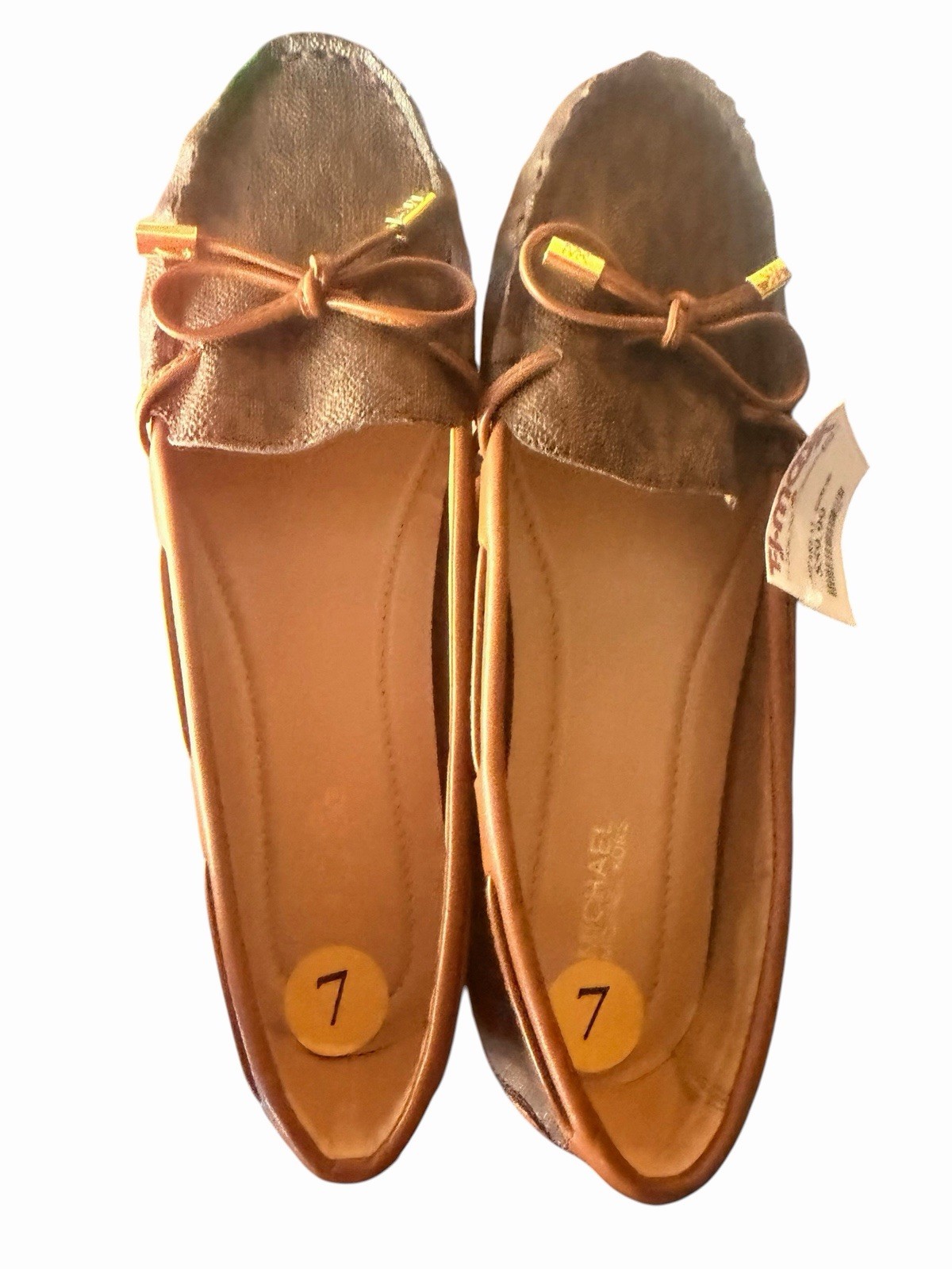 Michael Kors Mocasines Driver Loafers Brown MK Logo Flats Women’s Size 7.5 NWOB