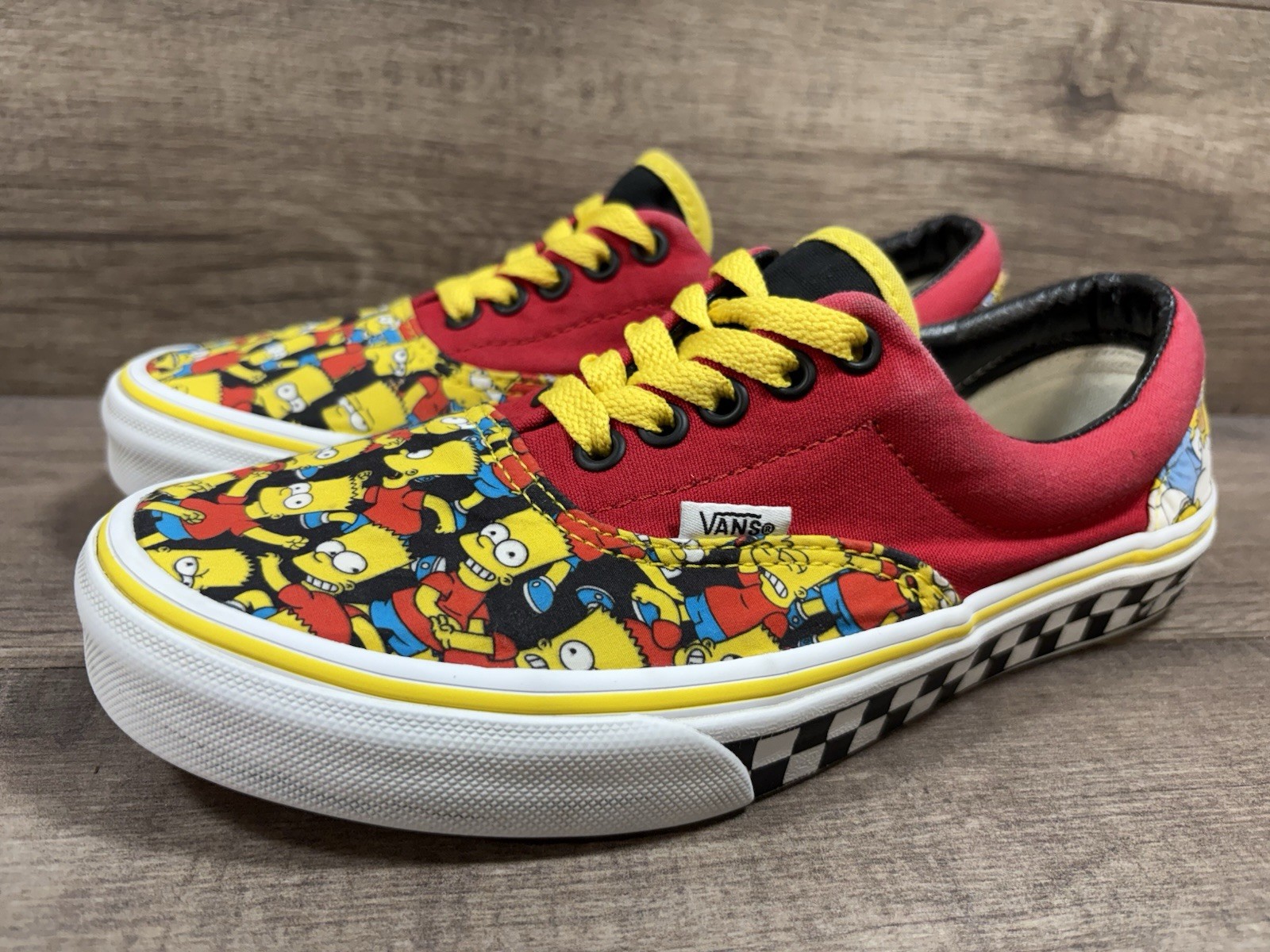 Vans THE SIMPSONS X Customs Bart & Homer Checker Sneakers Shoes Womens Size 8.5