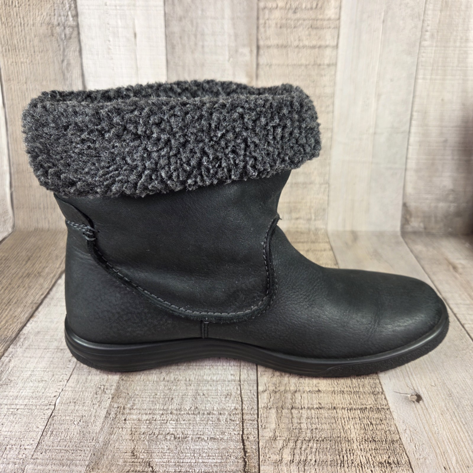 Ecco Chase II GTX Mid Black Boots Gore-Tex Nubuck Leather Women’s EU 37 US 6