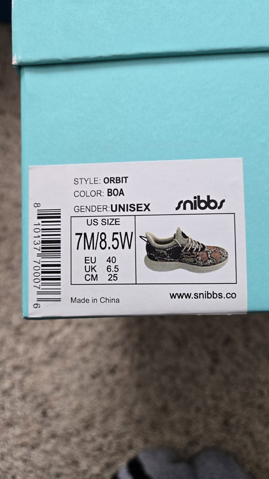 Snibbs Orbit Work Comfort Recycled Unisex Shoes Boa, Size 8.5 Women’s/7 Men’s