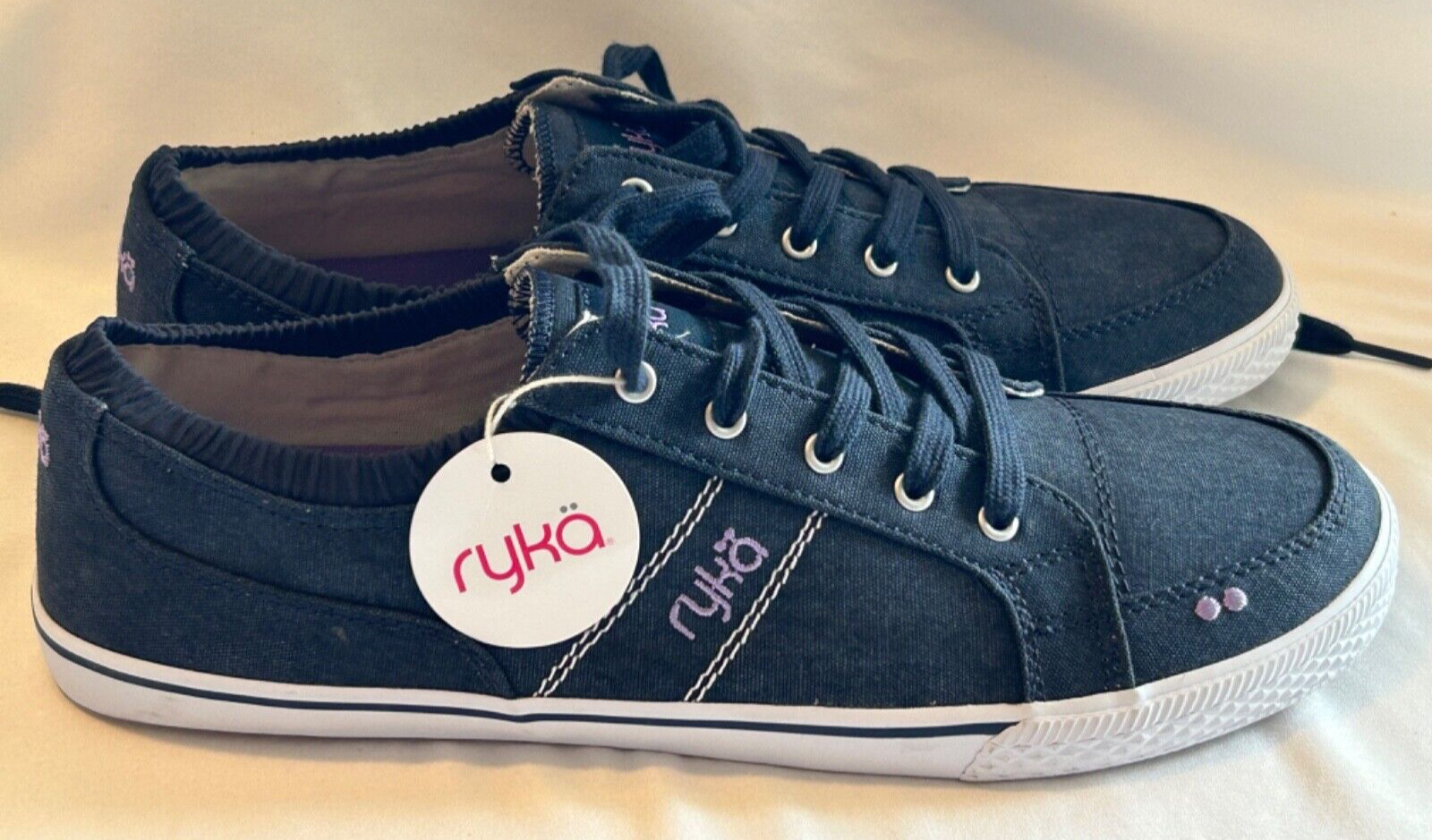 Women’s Ryka Emory Navy Blue Sneakers Lavender Accents US Sz 11 Euro 41 New!