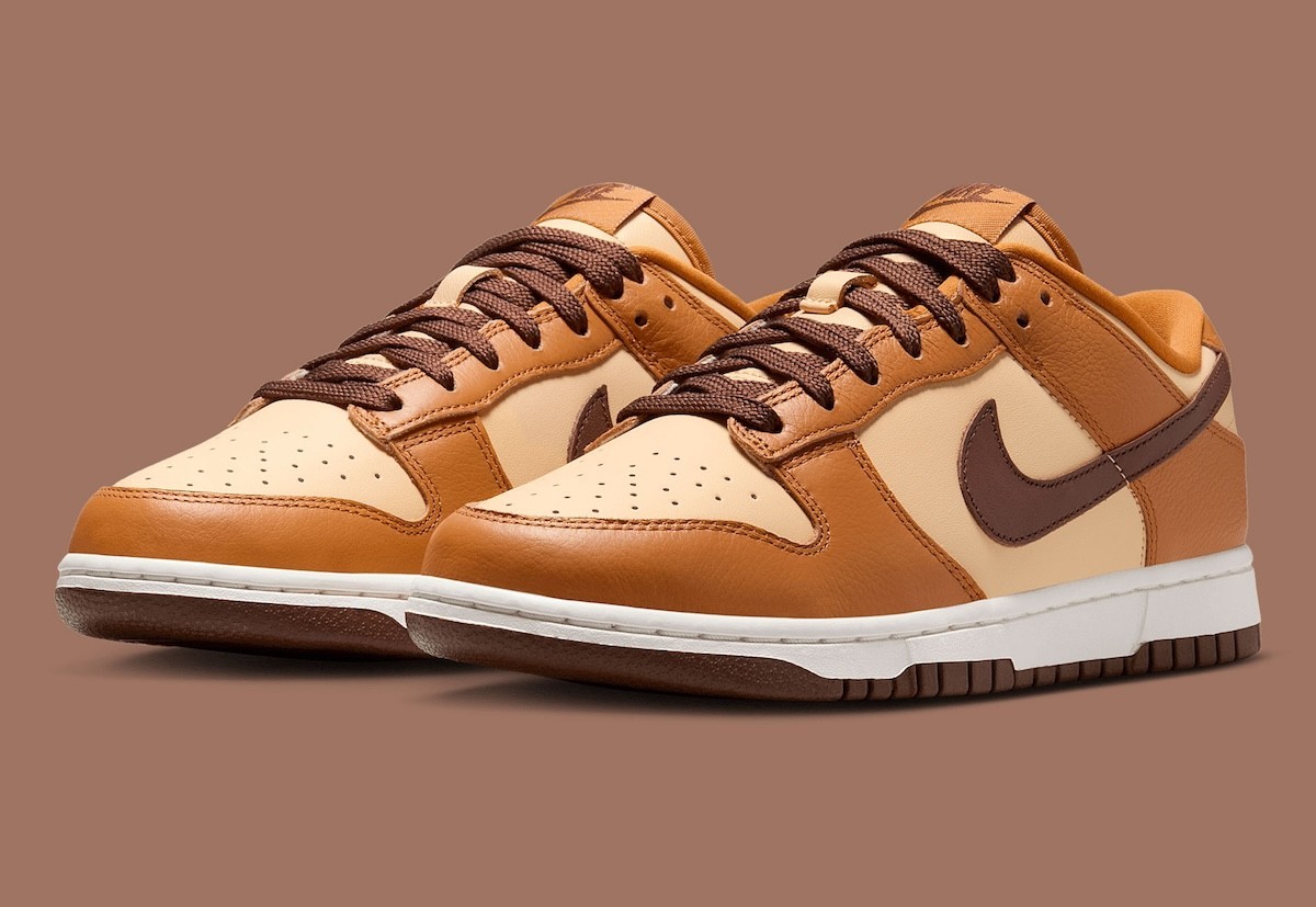 Nike Women’s Dunk Low Shoes Desert Ochre Cherry Charm Brown HQ7487-700 NEW