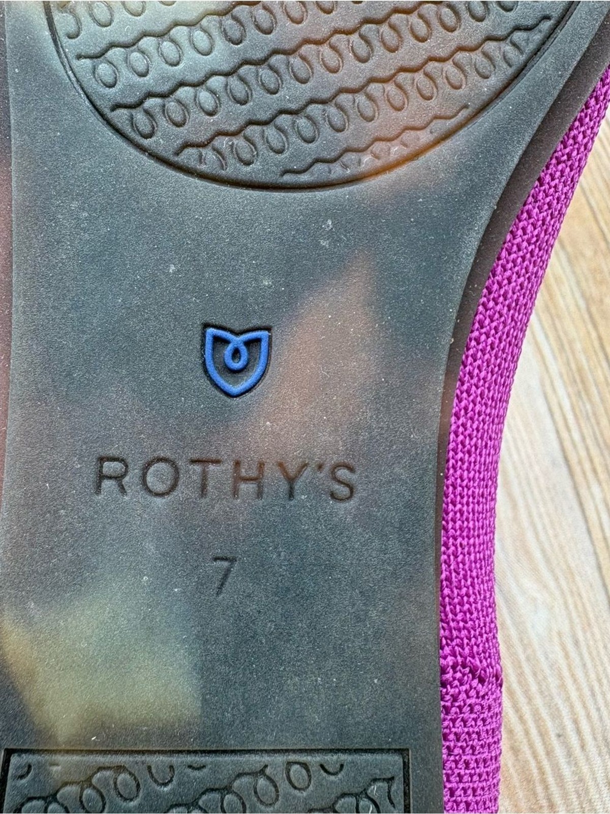 Rothy’s The Square Womens Mary Jane Flats Purple Knit Round Toe Size 7
