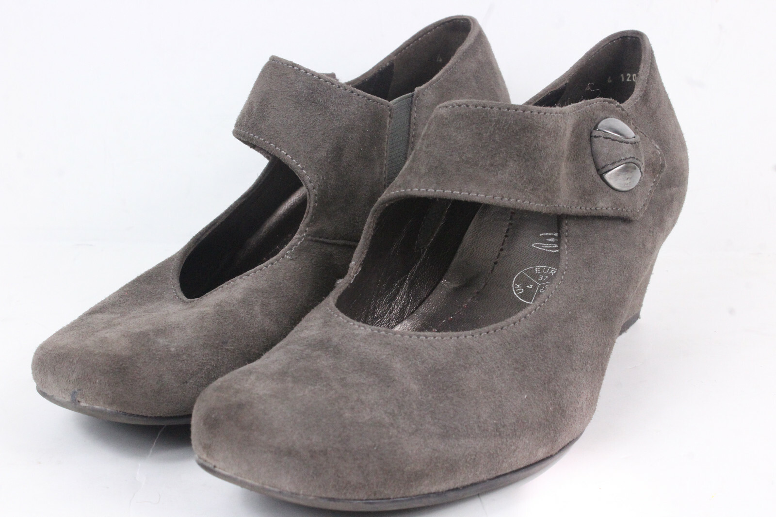 Ara Luftpolster Women’s Size 6.5 Leather Shoes Mary Janes Heels Pewter