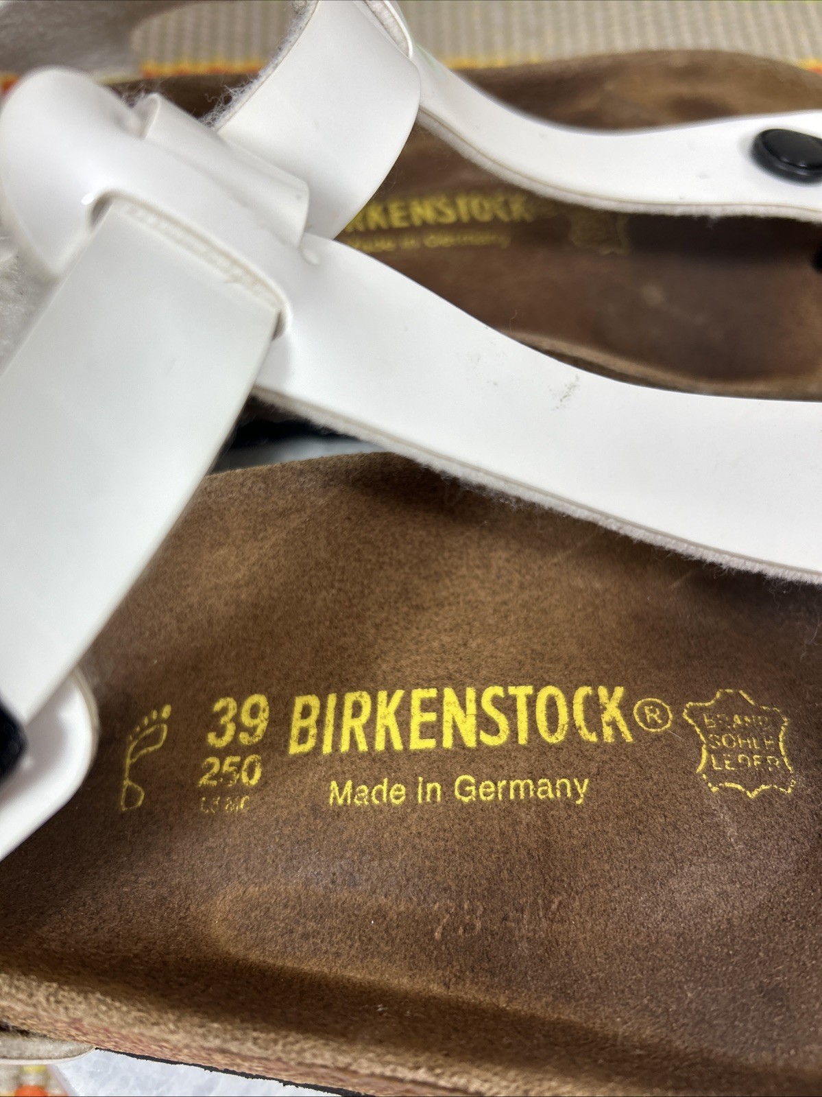 Birkenstock Gizeh White Kairo Thong T Straps Sandals Women’s Size EU 39 US 8/8.5