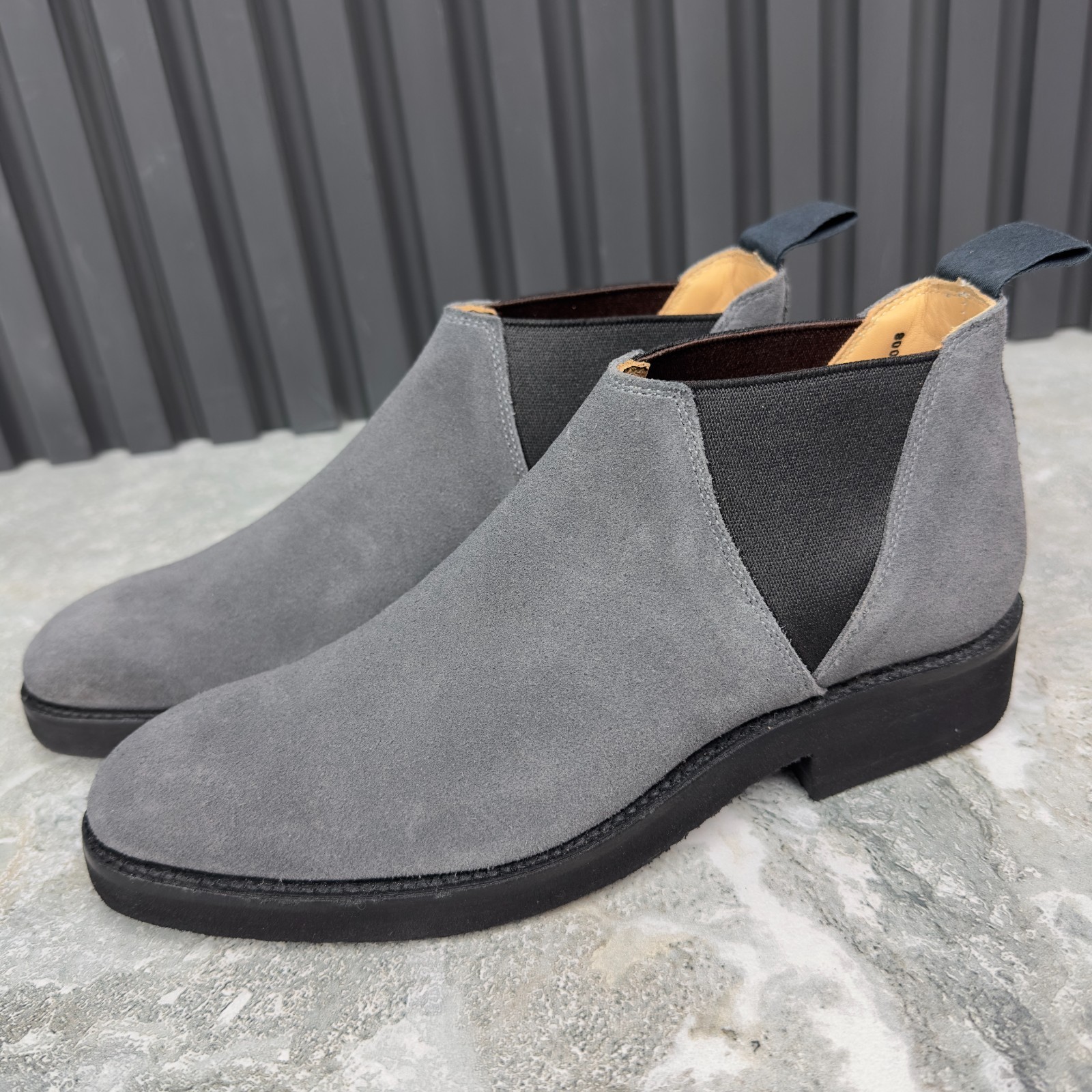 Crockett & Jones Lottie Chelsea Boots Grey Suede Chunky Sole 50 OS or 36.5 EUR